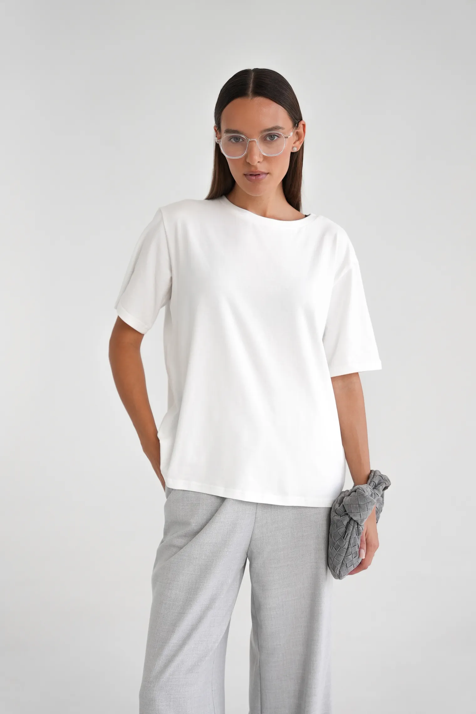 Футболка свободного кроя цвета тофу фото 1