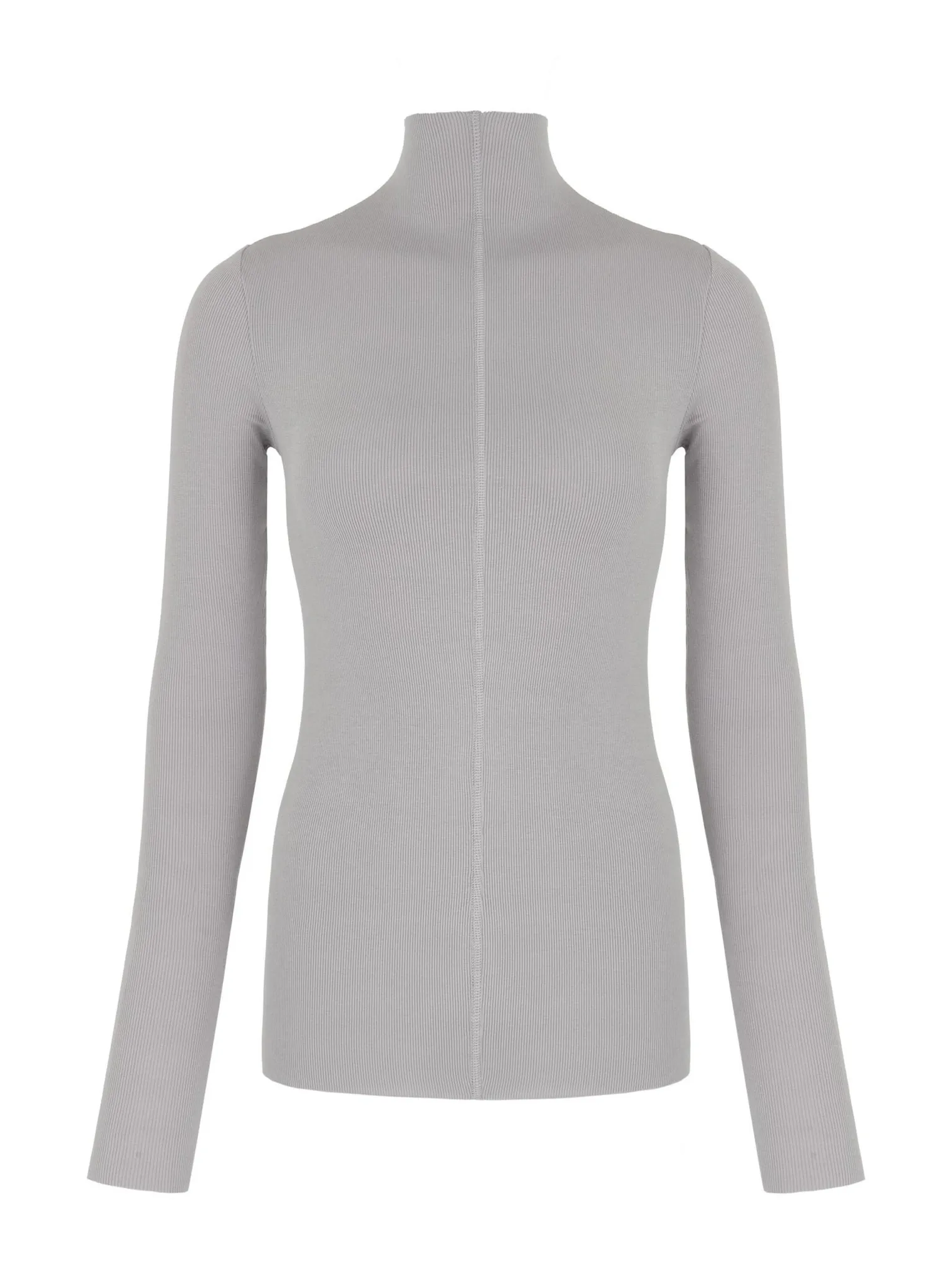 Водолазка в рубчик пепельного цвета фото 8