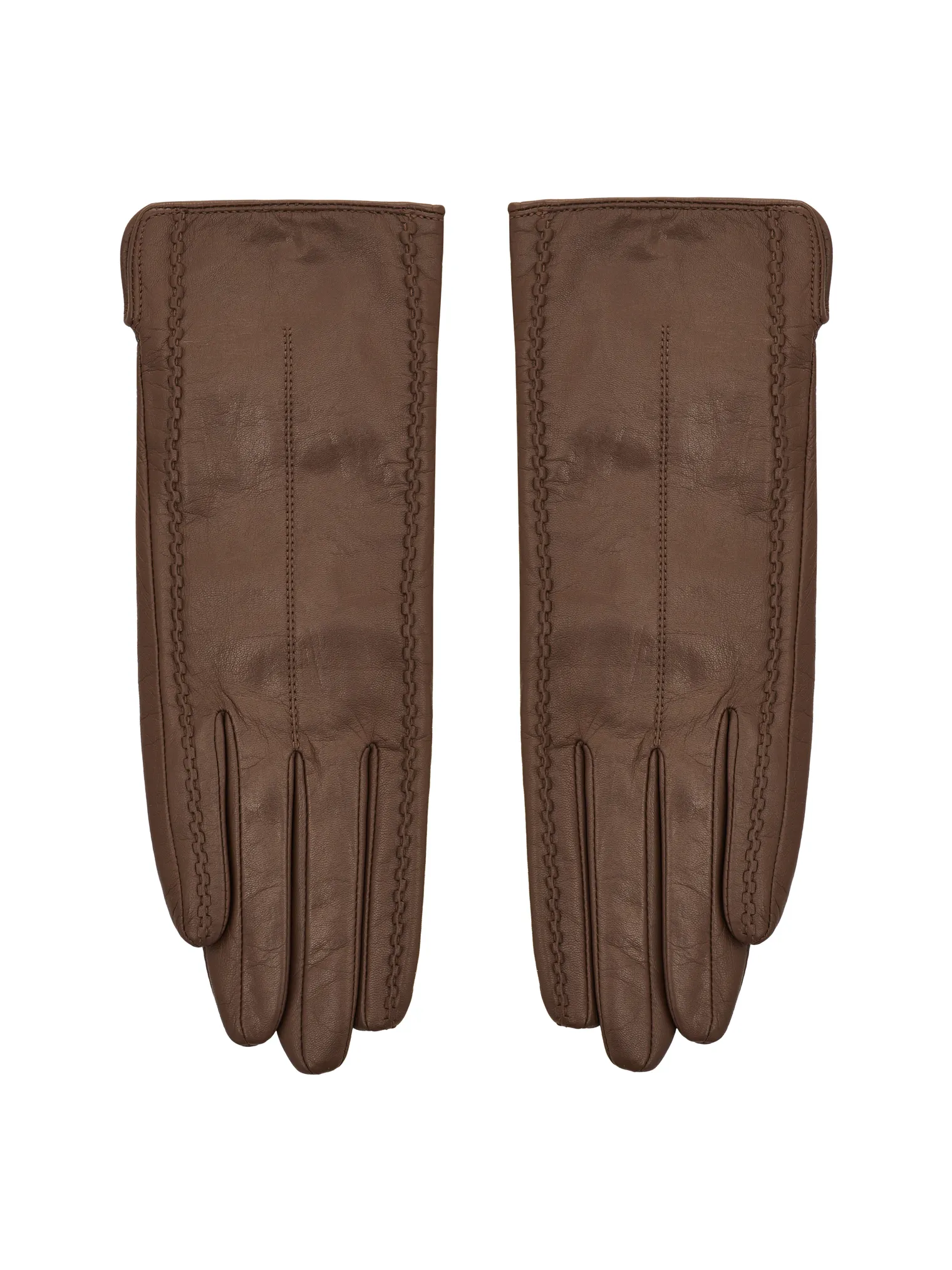 Перчатки из кожи шоколадного цвета фото 1