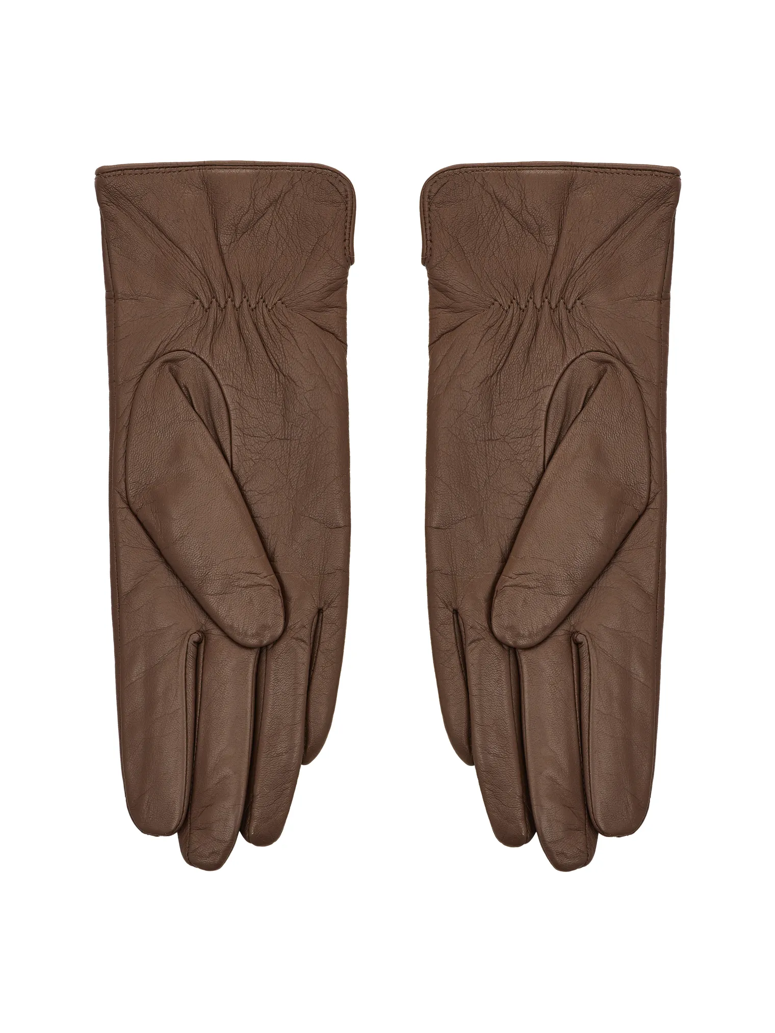 Перчатки из кожи шоколадного цвета фото 2