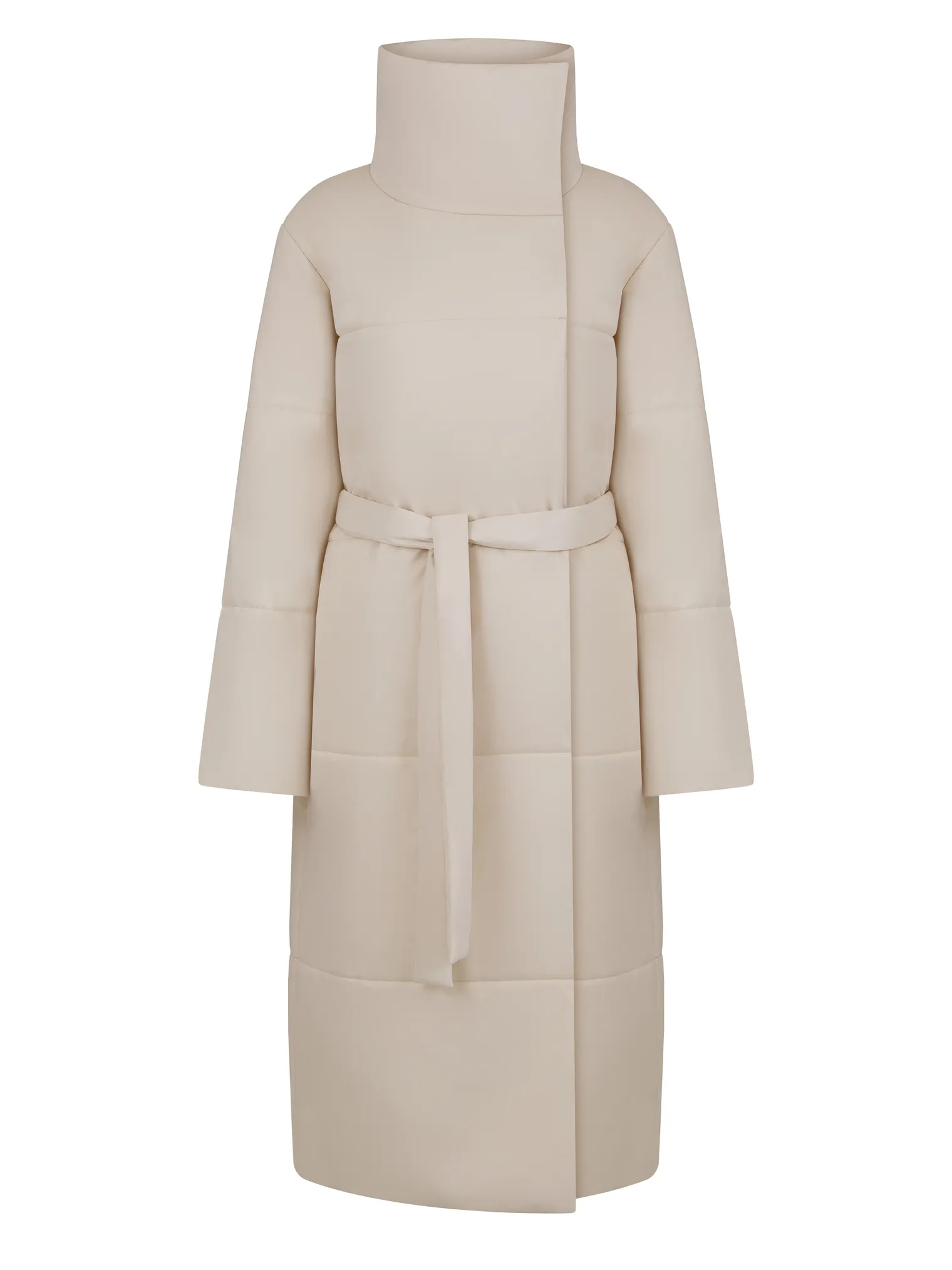 Пальто утепленное кремового цвета фото 9