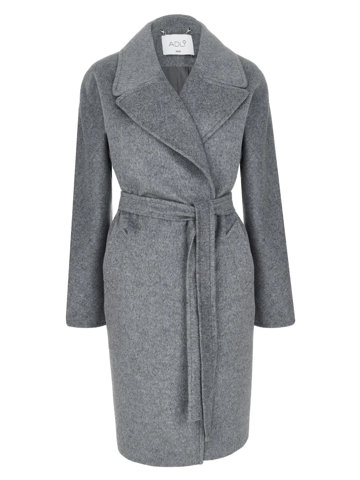 Пальто-халат укороченное с цельнокройным рукавом пепельного цвета фото 8