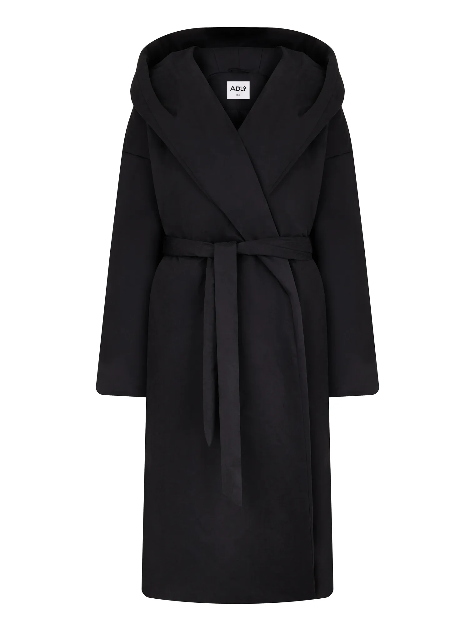 Пальто утепленное с капюшоном чёрного цвета фото 8