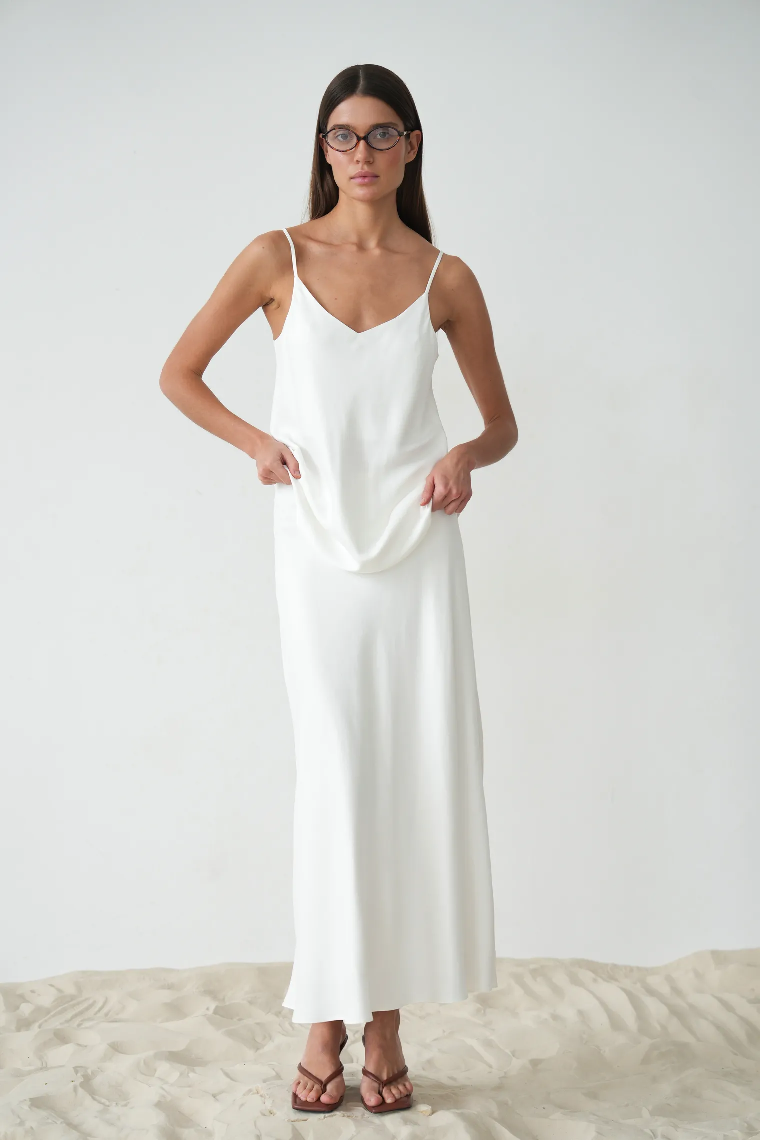 Юбка миди из вискозы белого цвета фото 3