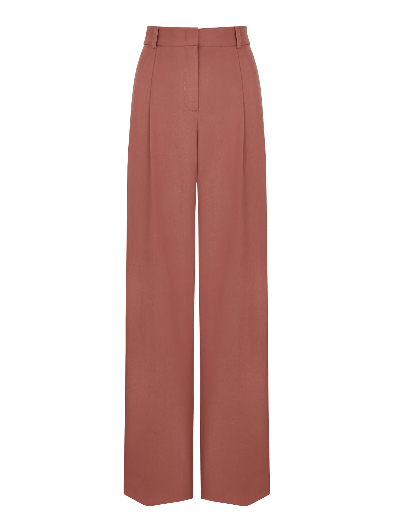 Брюки с завышенной талией прямого кроя цвета морозная ягода фото 8