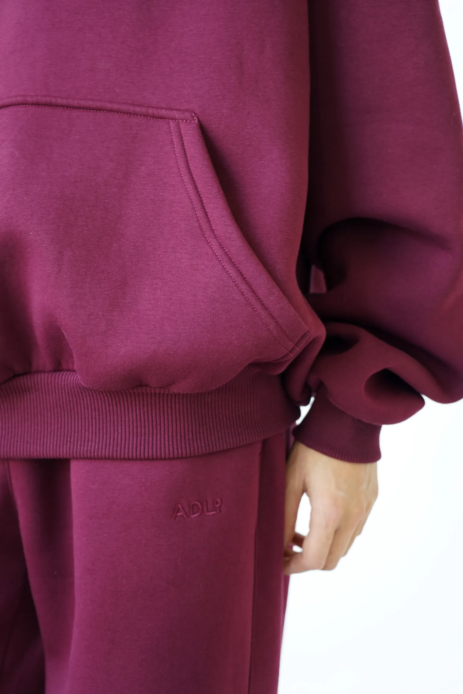 Брюки прямого кроя на кулисе бордового цвета фото 2