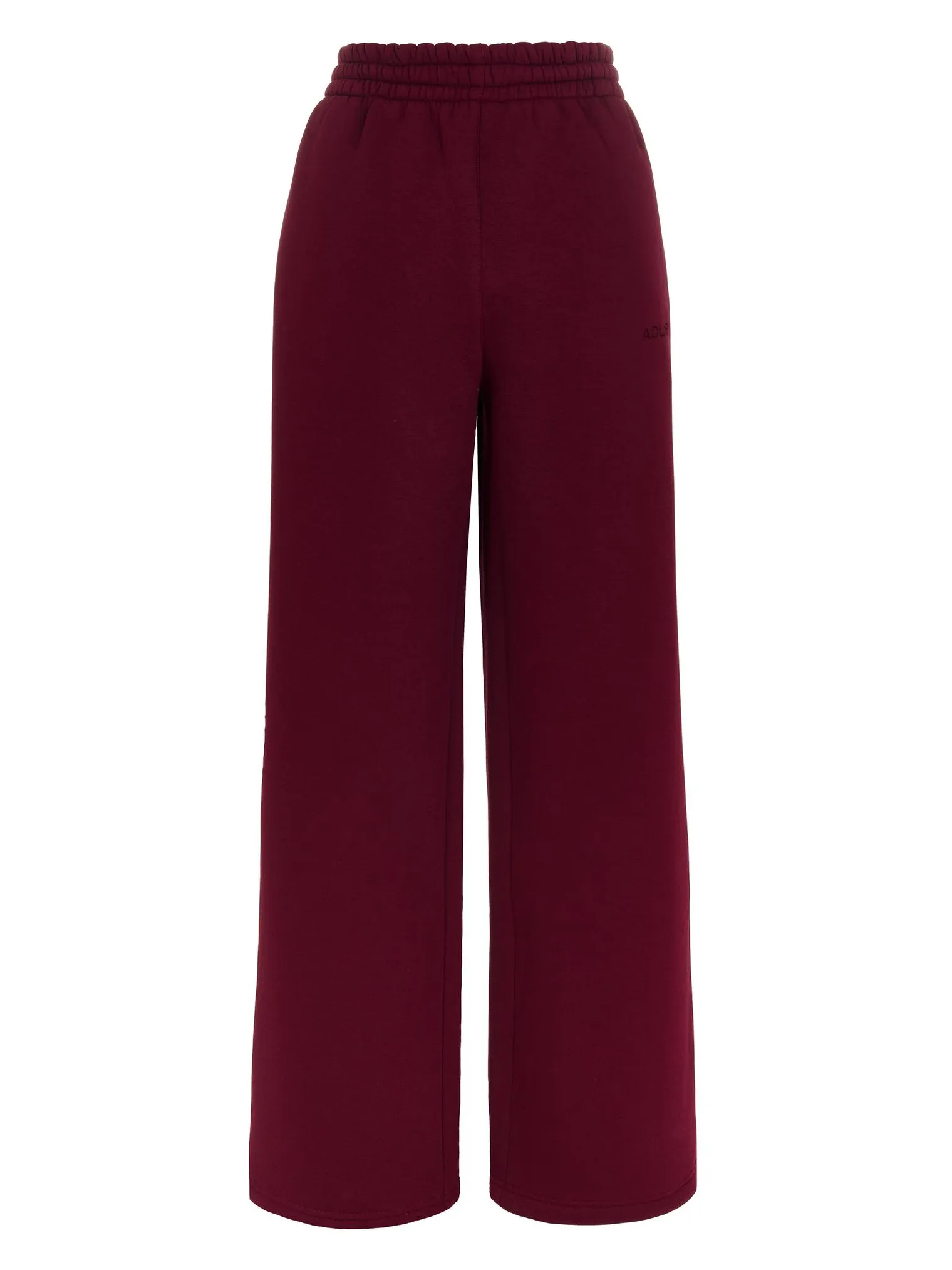 Брюки прямого кроя на кулисе бордового цвета фото 7