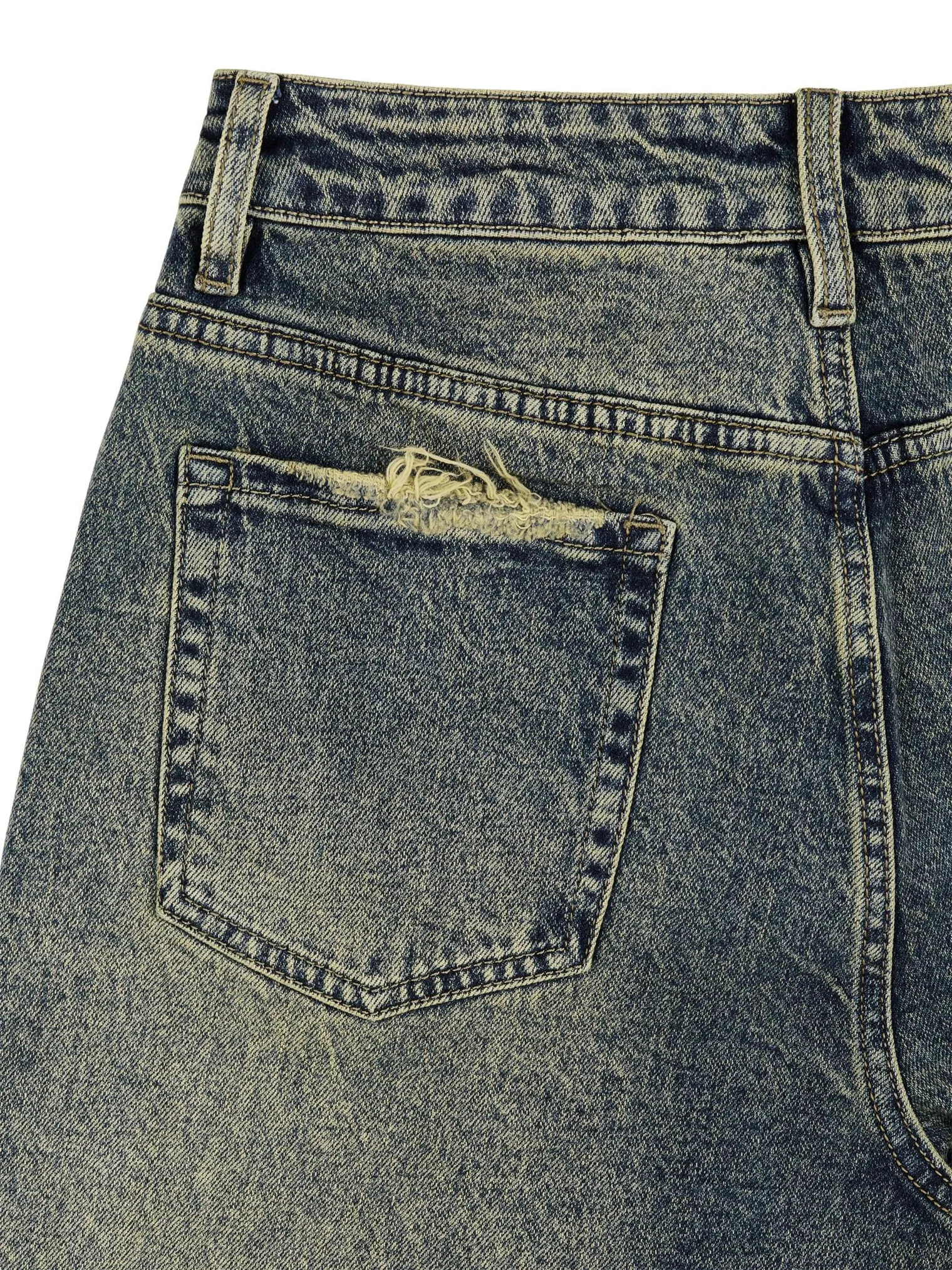 Джинсы свободного кроя в винтажном стиле голубого цвета фото 8