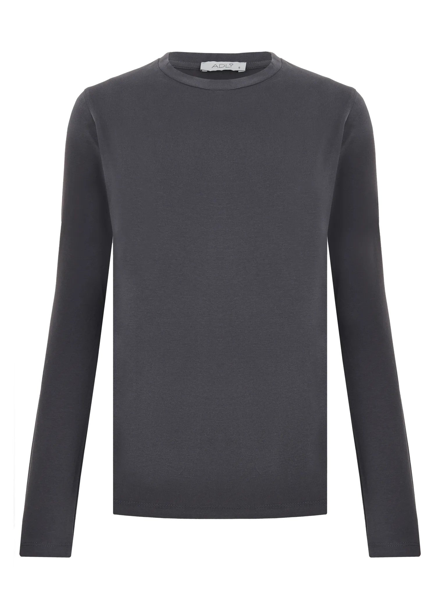 Лонгслив базовый тёмно-серого цвета фото 1