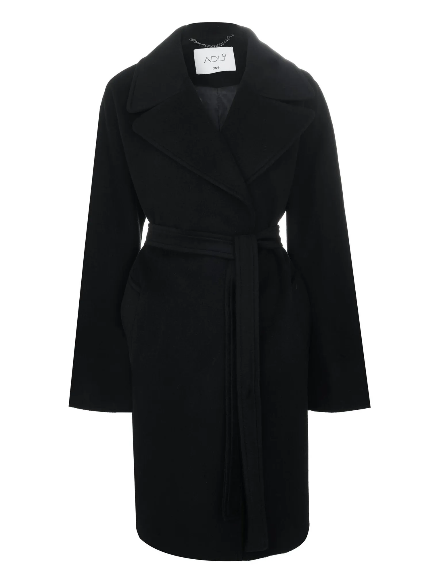 Пальто-халат укороченное с цельнокройным рукавом чёрного цвета фото 8