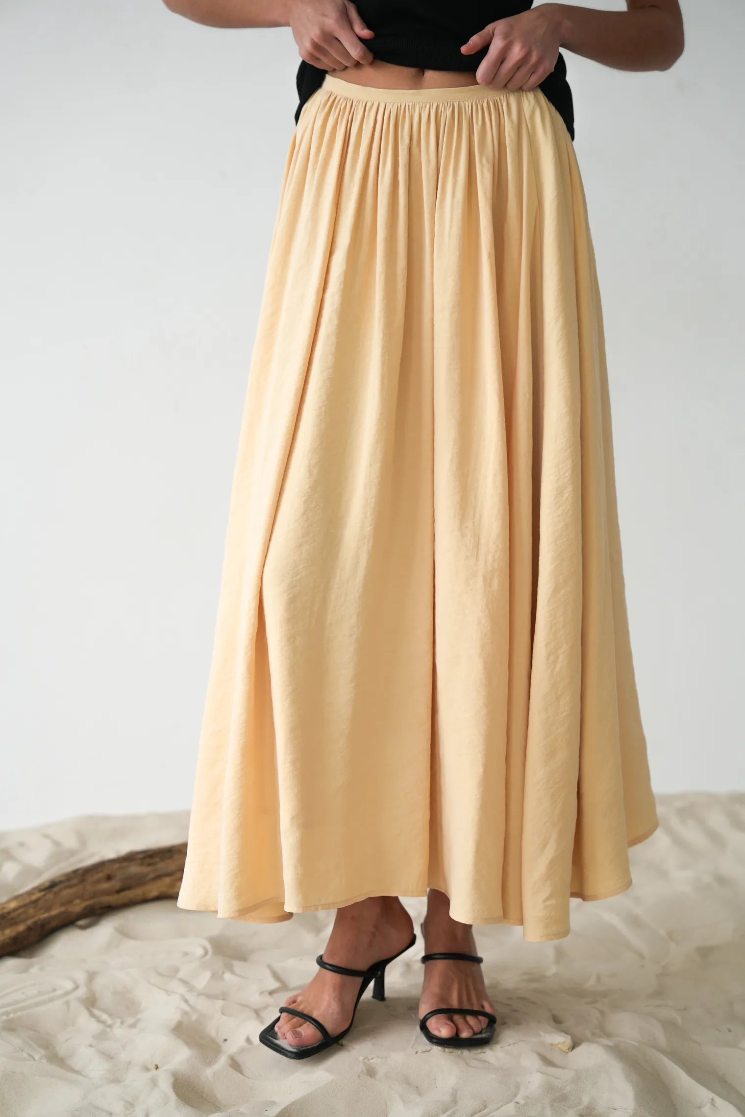 Юбка миди соломенного цвета фото 7