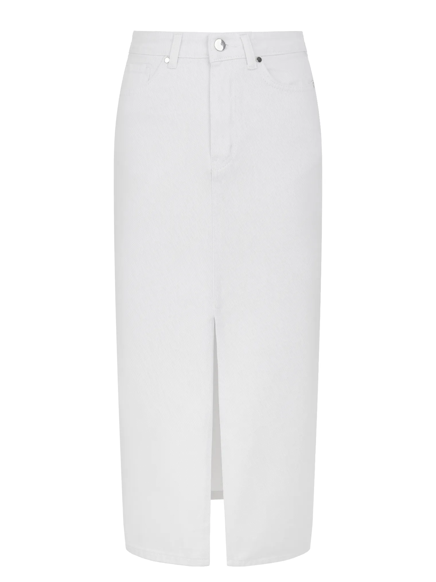 Юбка миди джинсовая белого цвета фото 1