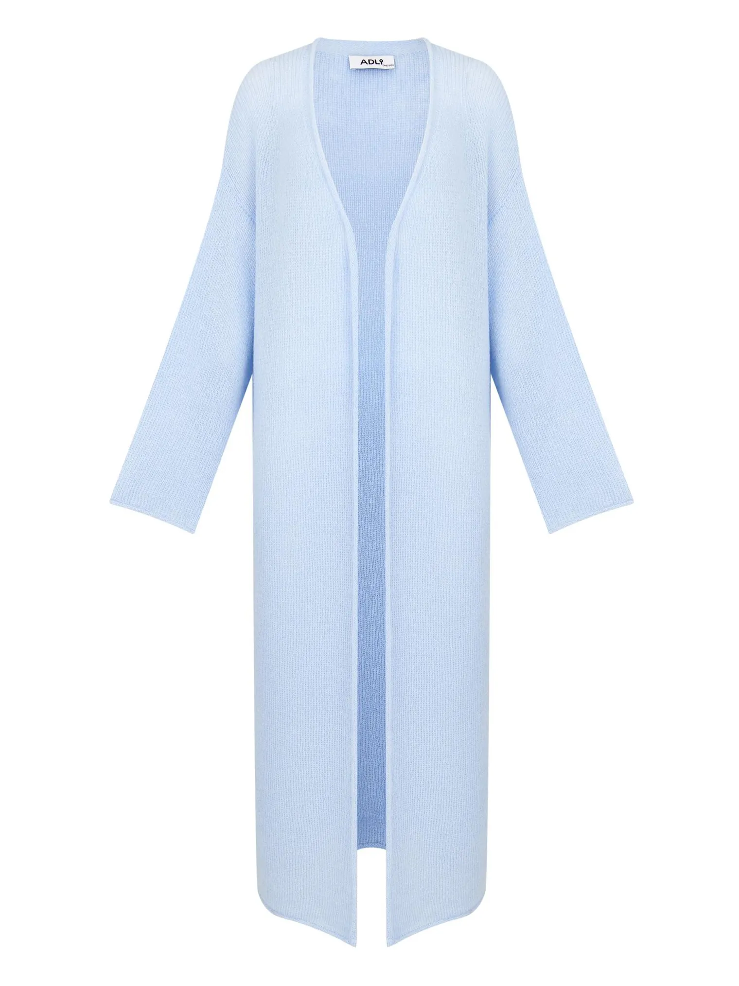 Кардиган миди ажурной вязки небесного цвета фото 8