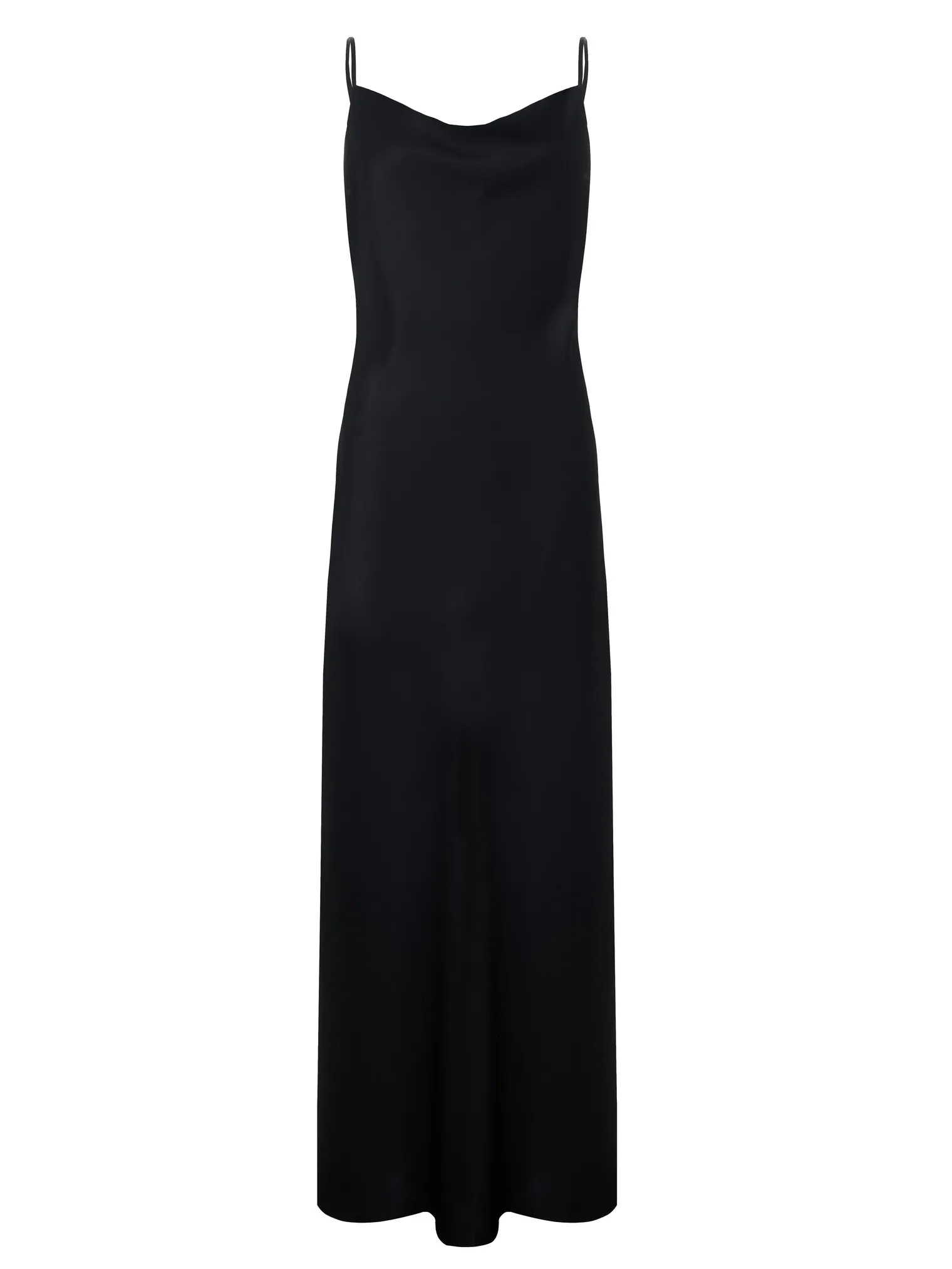 Платье-комбинация из струящейся ткани чёрного цвета фото 1