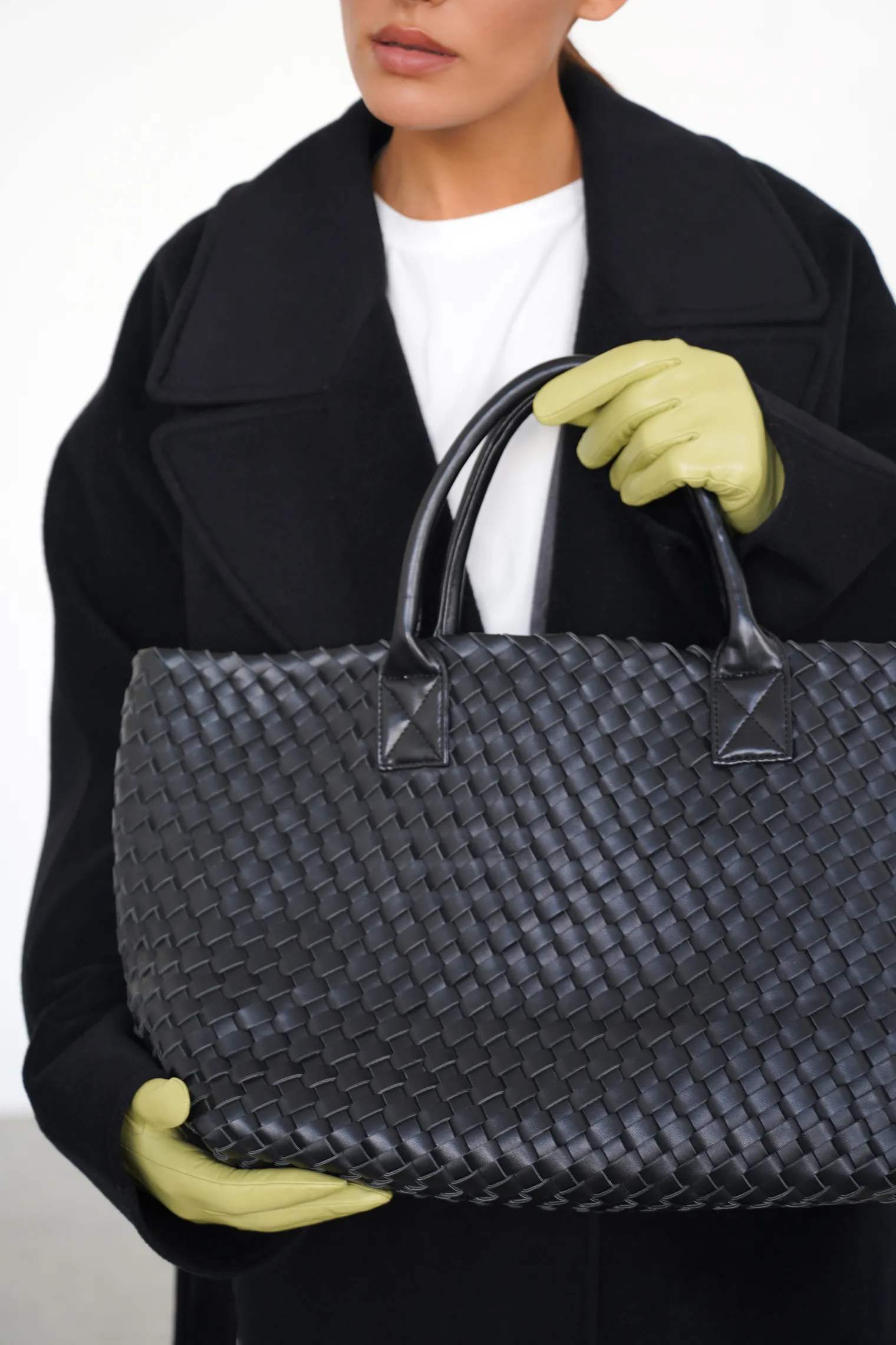 Перчатки из кожи оливкового цвета фото 6