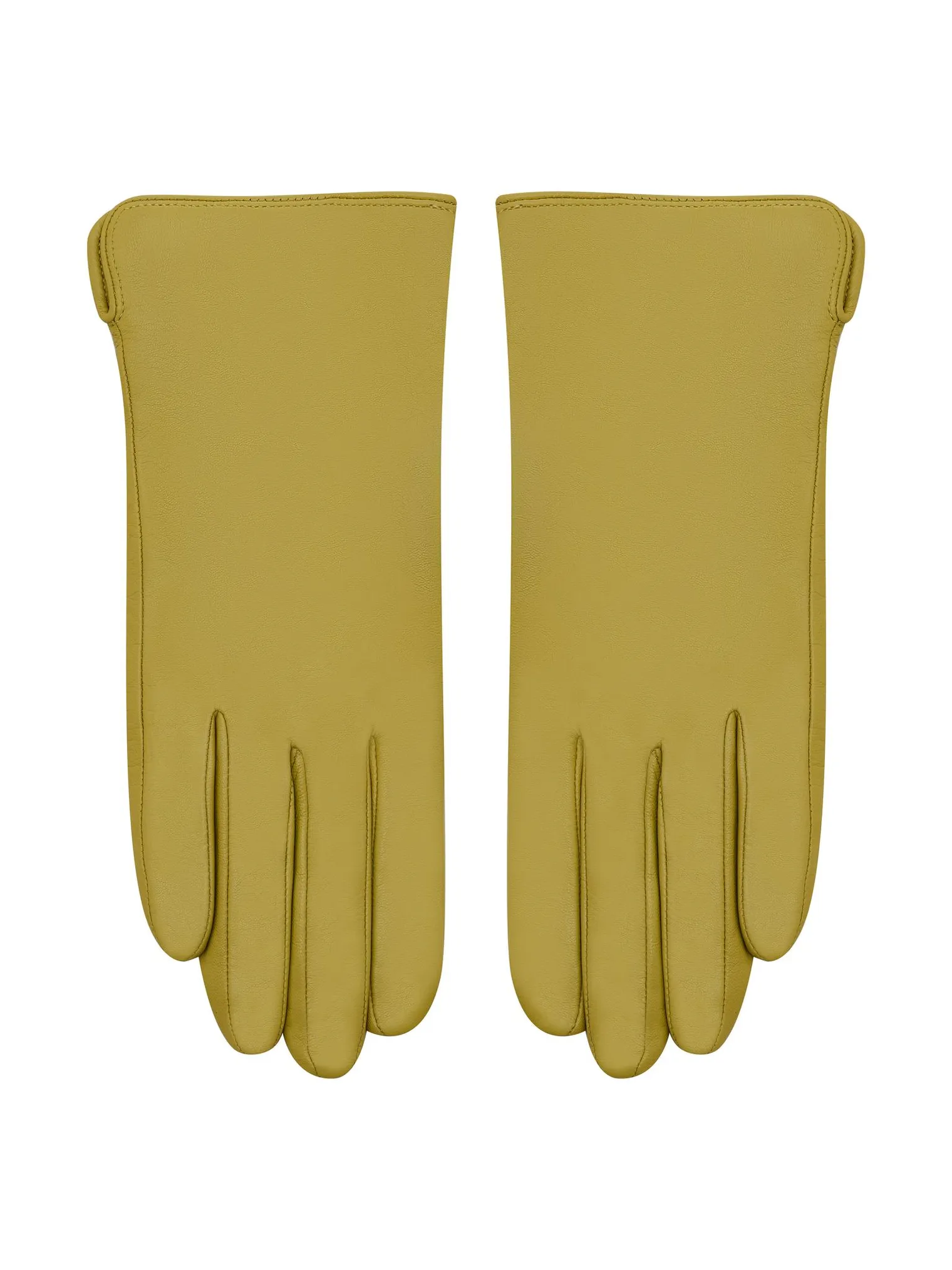 Перчатки из кожи оливкового цвета фото 1