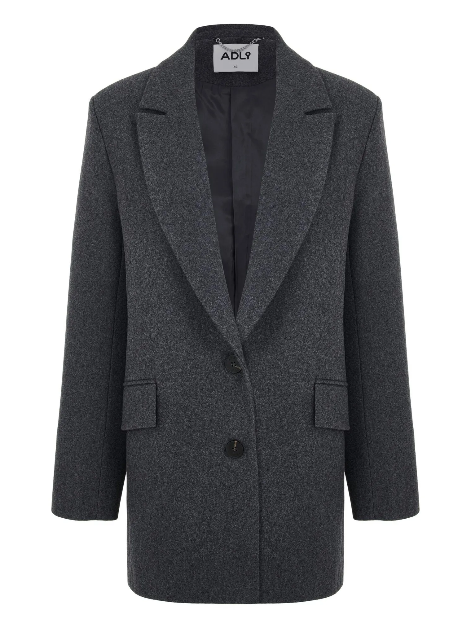 Пальто-жакет однобортное графитового цвета фото 9