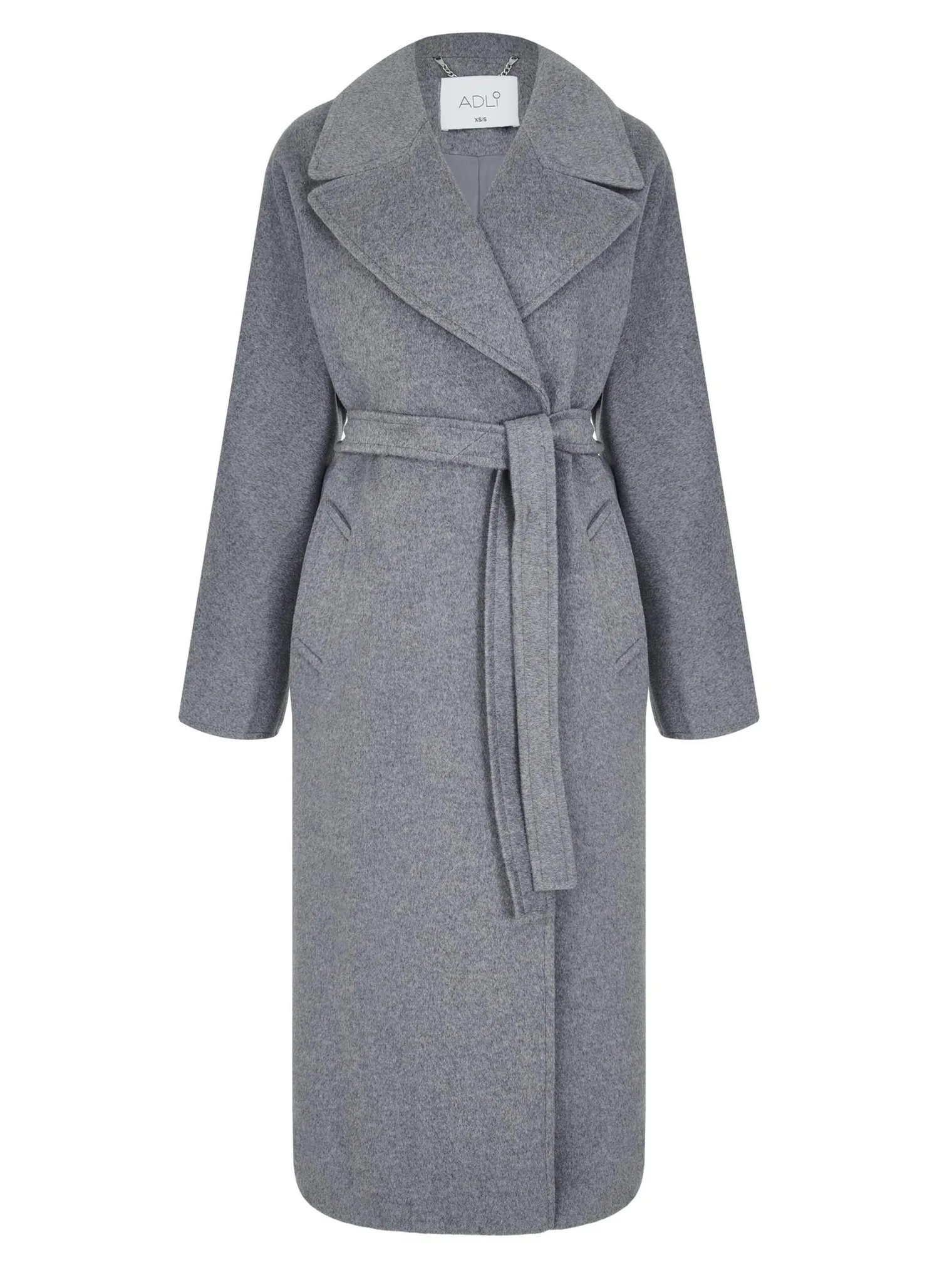 Пальто-халат с цельнокройным рукавом серого цвета фото 8