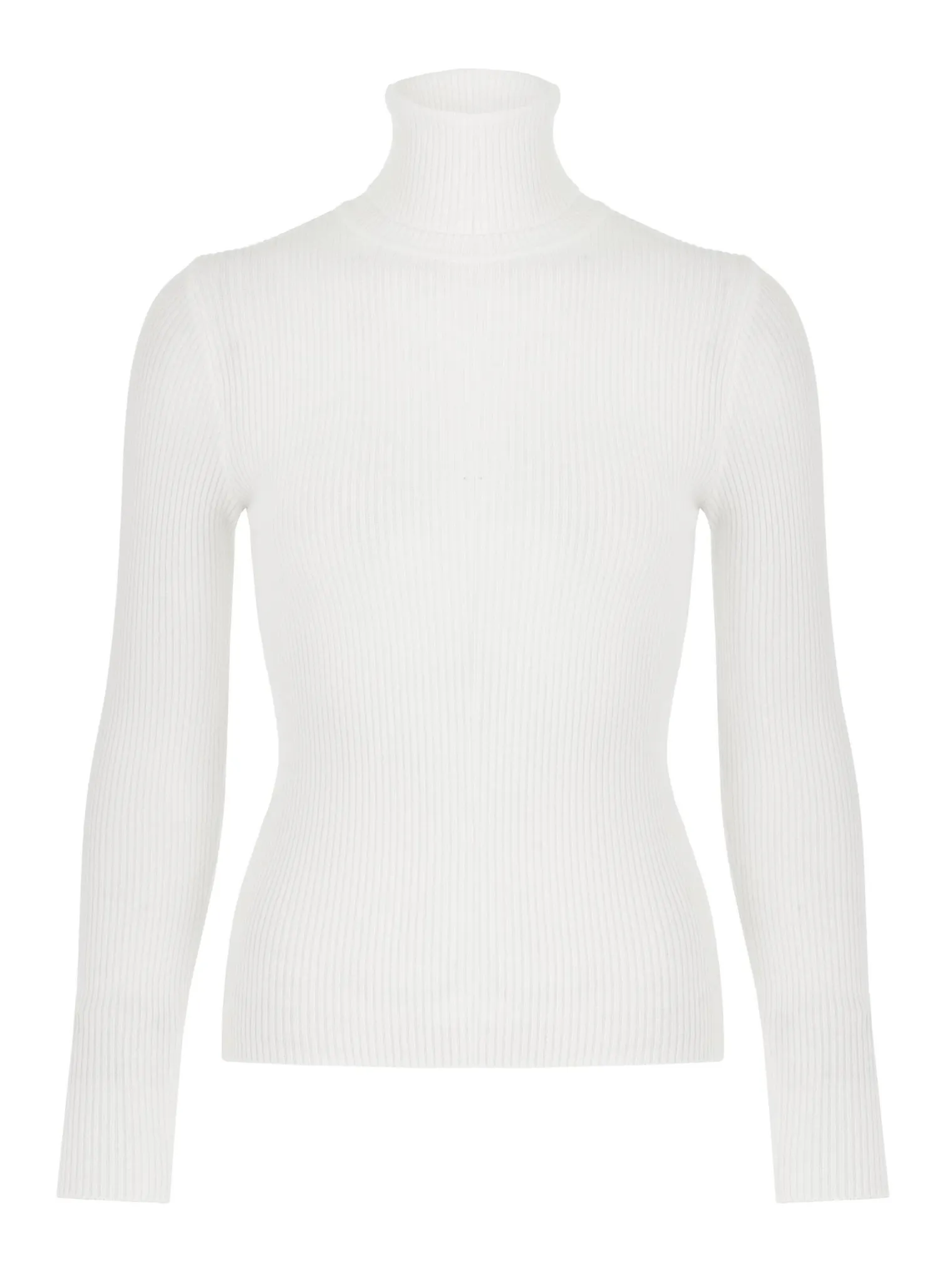 Водолазка с высоким воротником белого цвета фото 1