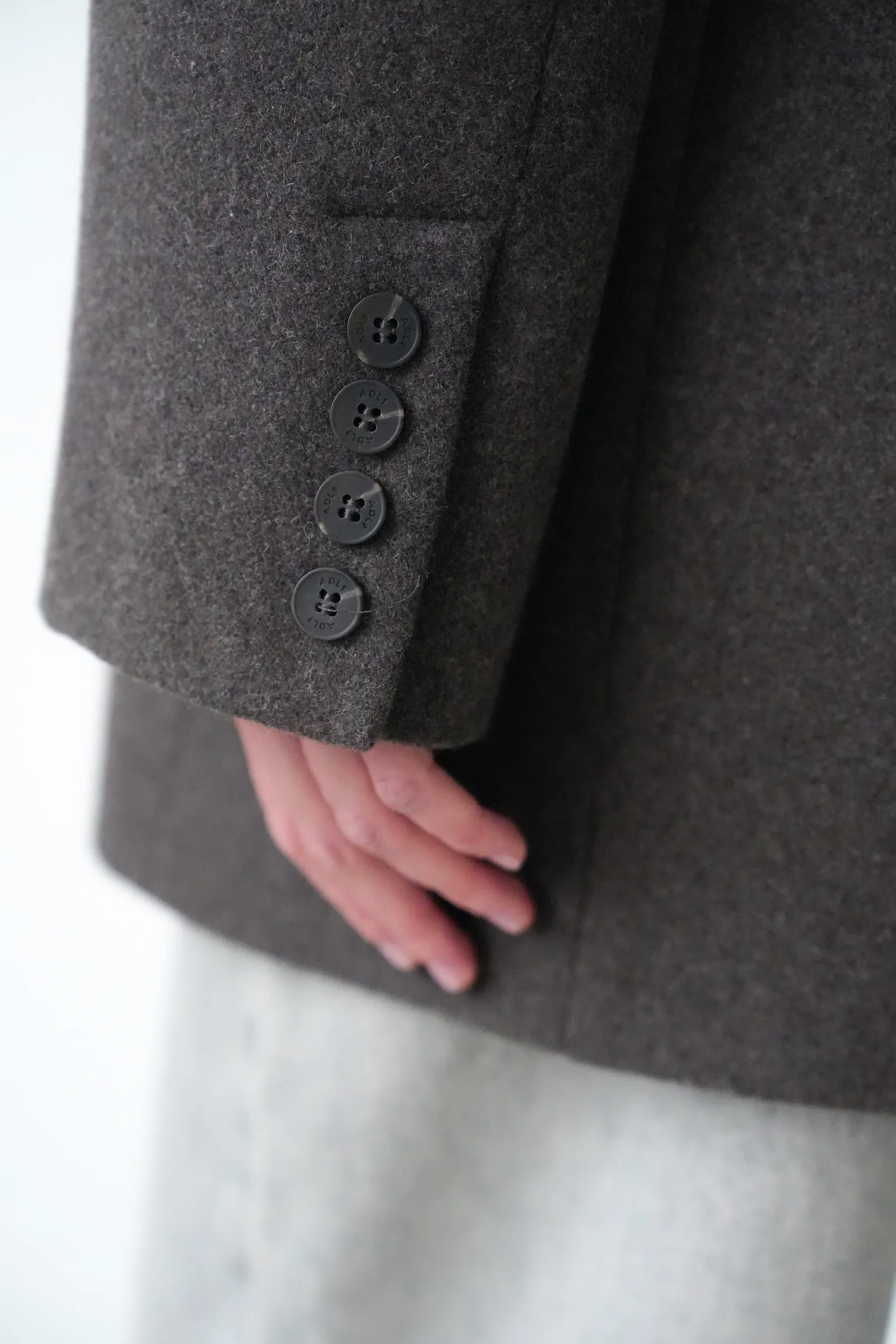 Пальто-жакет однобортное цвета шоколадный меланж фото 7