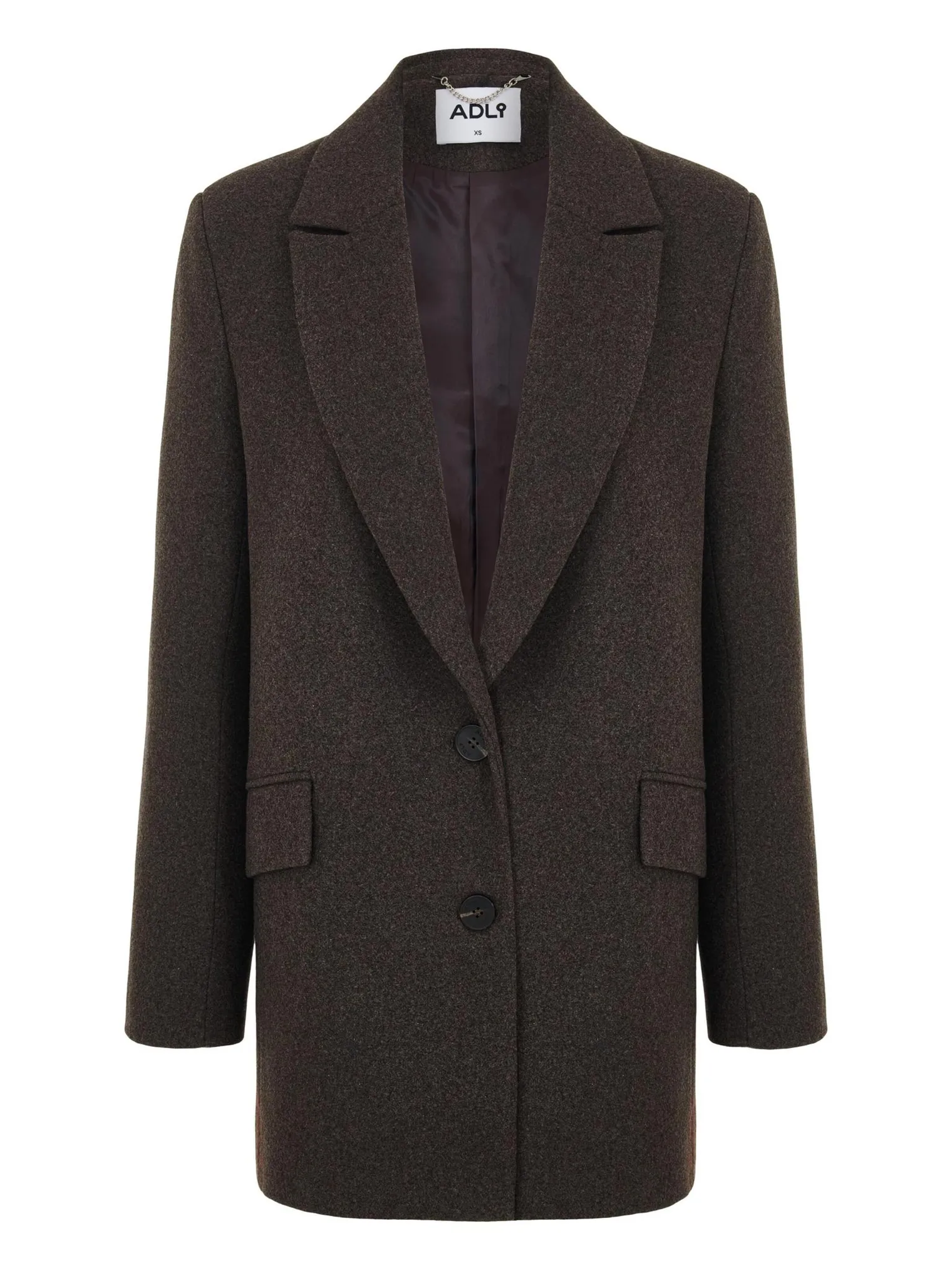 Пальто-жакет однобортное цвета шоколадный меланж фото 9