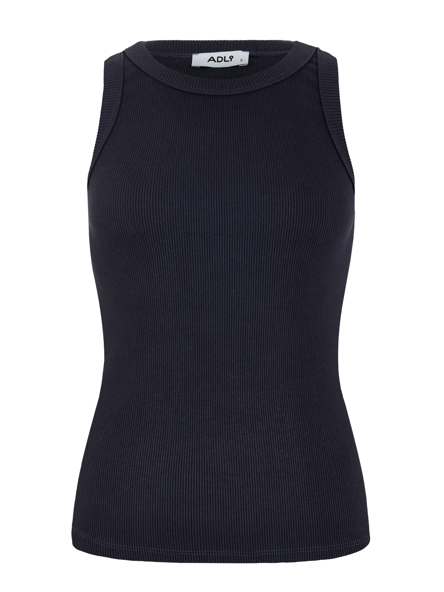 Майка в рубчик тёмно-синего цвета фото 7