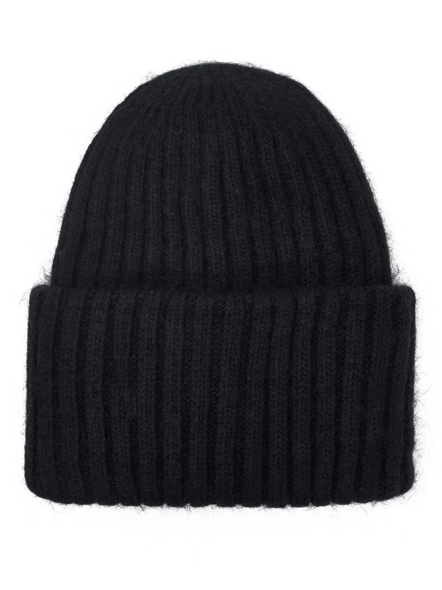Шапка из ангоры двуслойная чёрного цвета фото 1