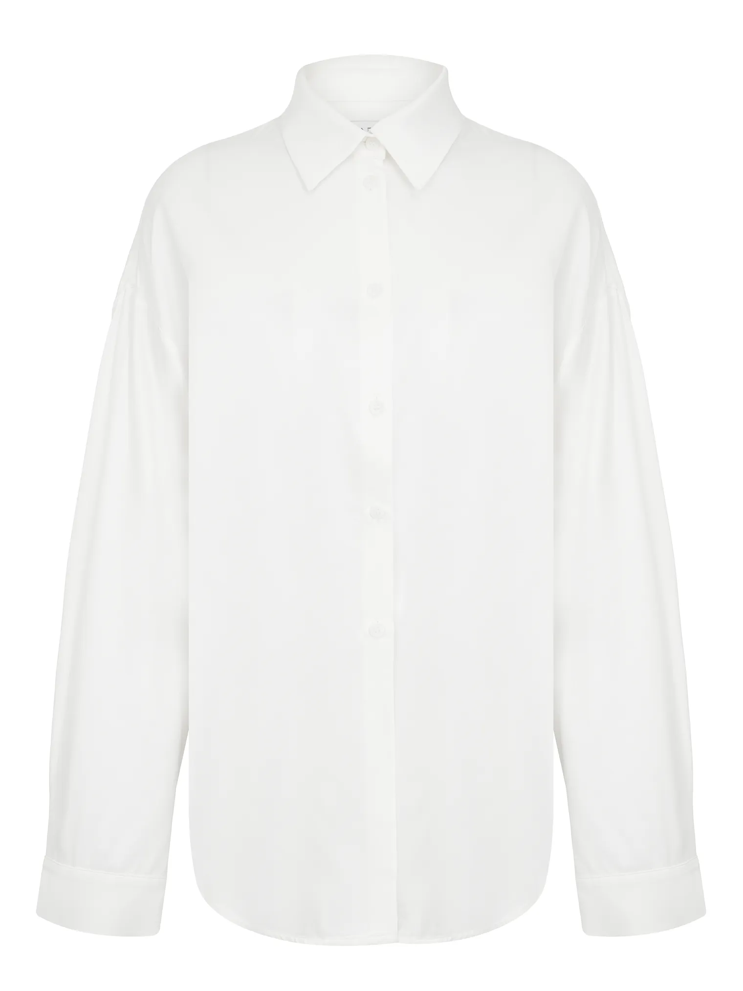 Рубашка свободного кроя с длинным рукавом белого цвета фото 1