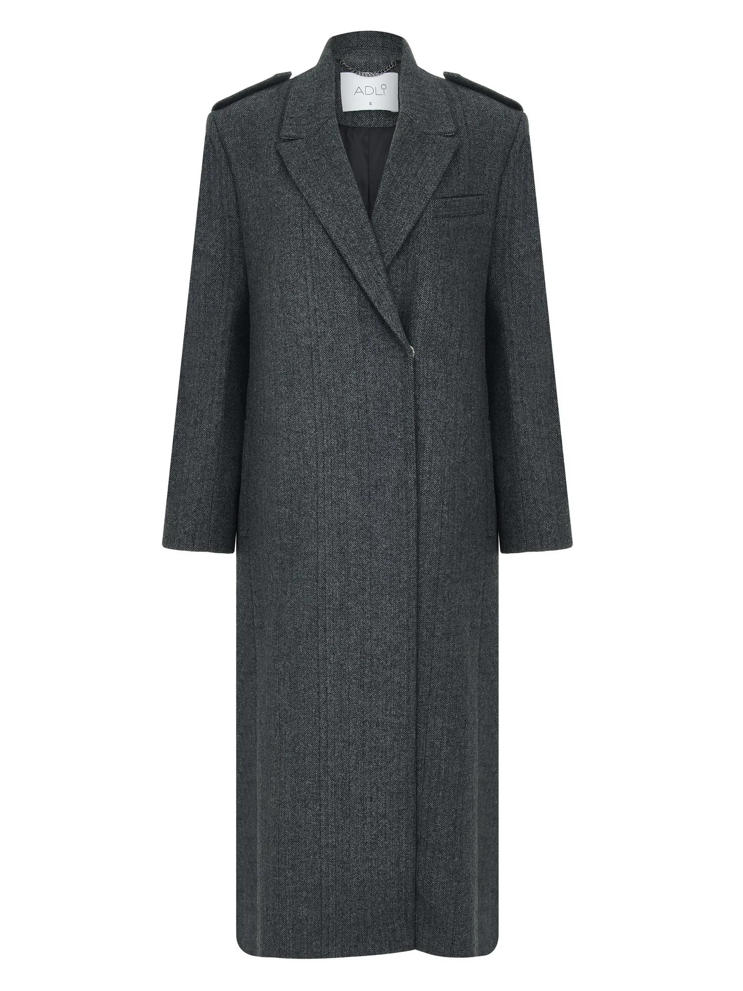 Пальто двубортное с втачным рукавом с поясом в цвете чёрный в ёлочку фото 8