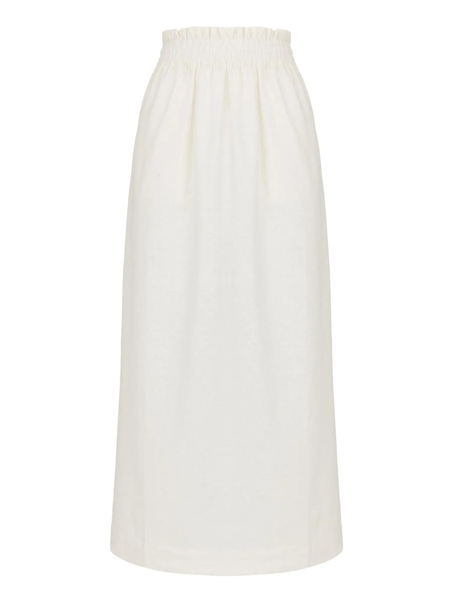 Юбка широкого кроя с разрезами цвета тофу фото 8