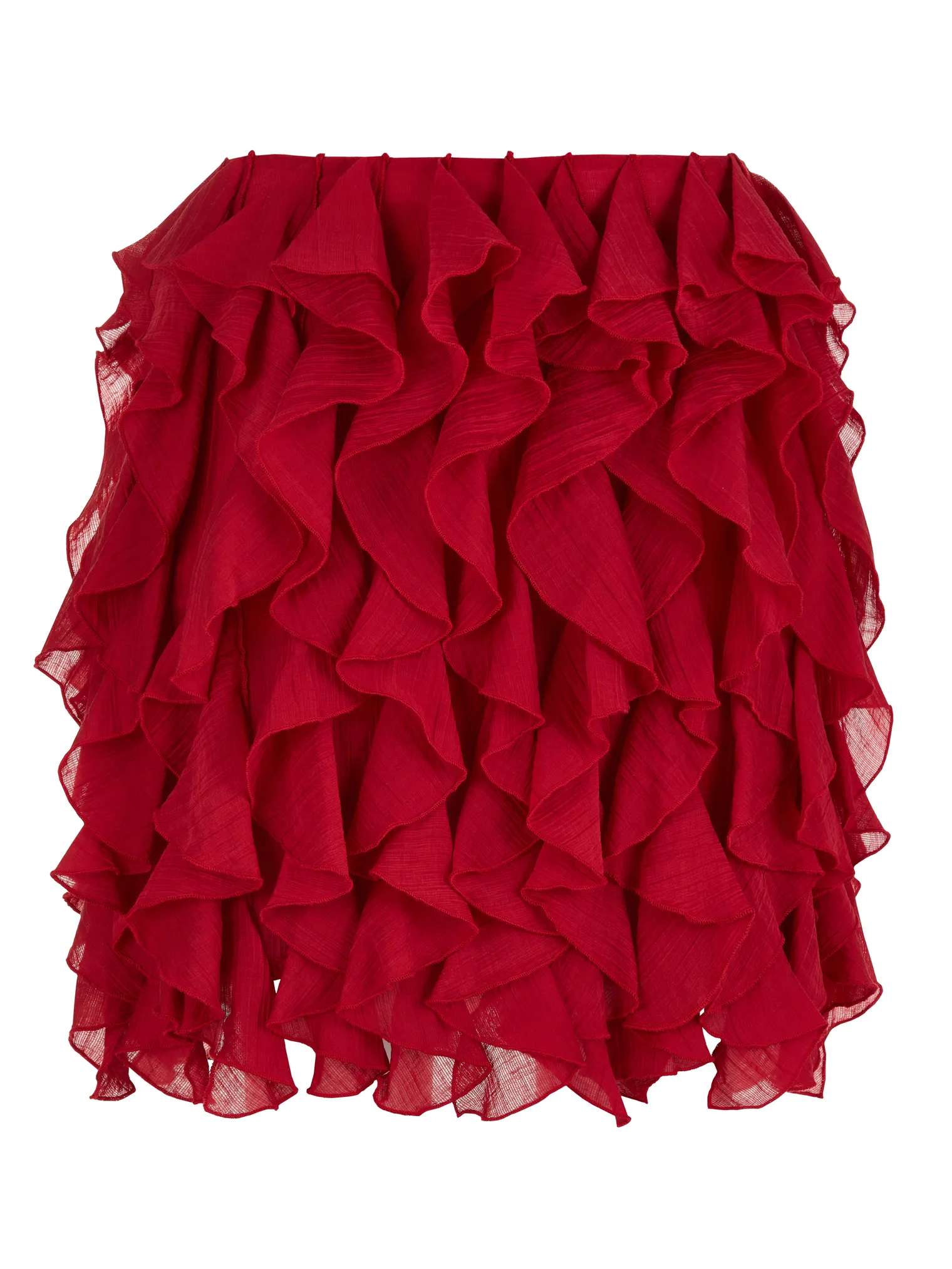 Юбка из жатой ткани красного цвета фото 9