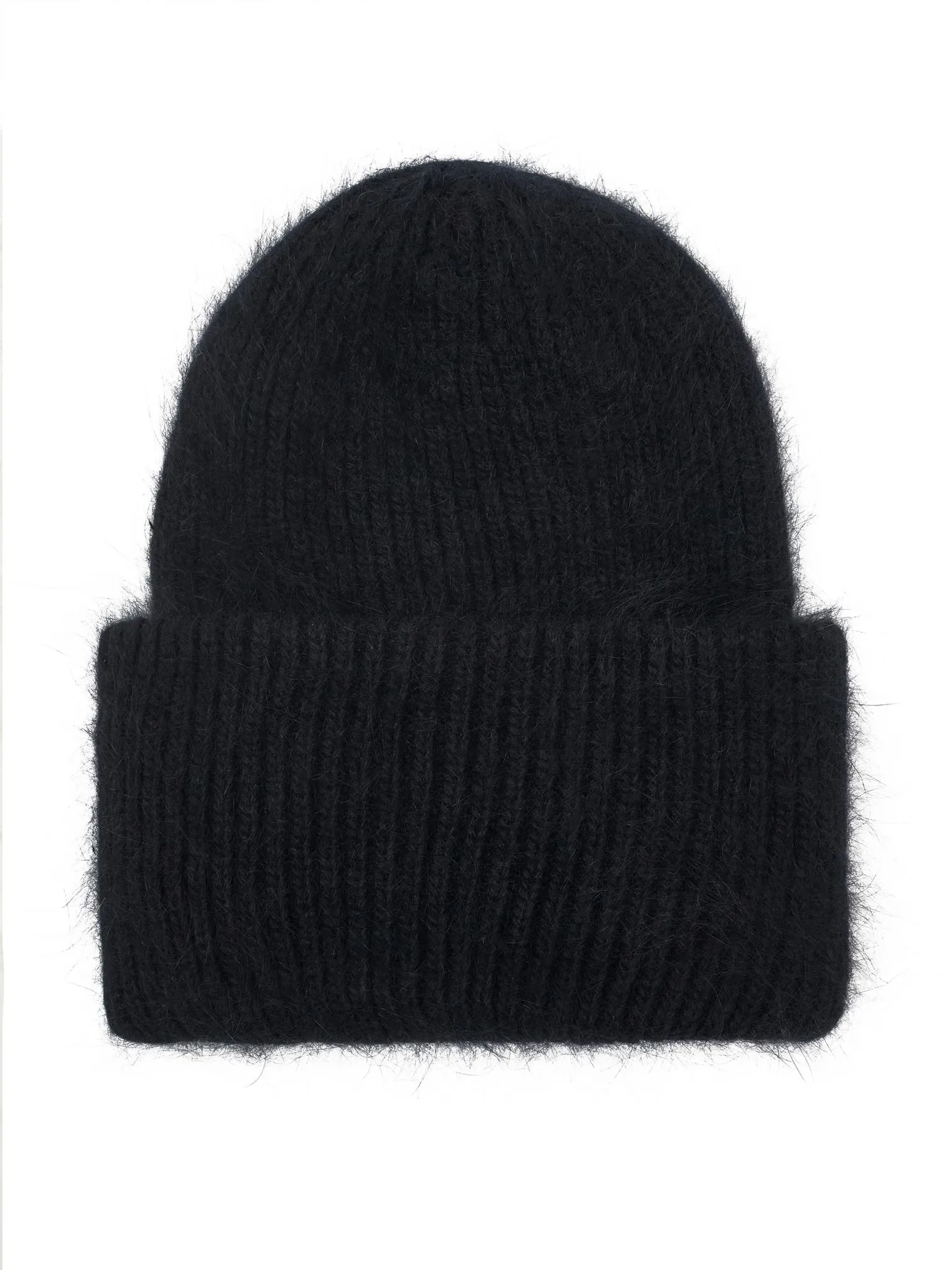Шапка из ангоры чёрного цвета фото 1