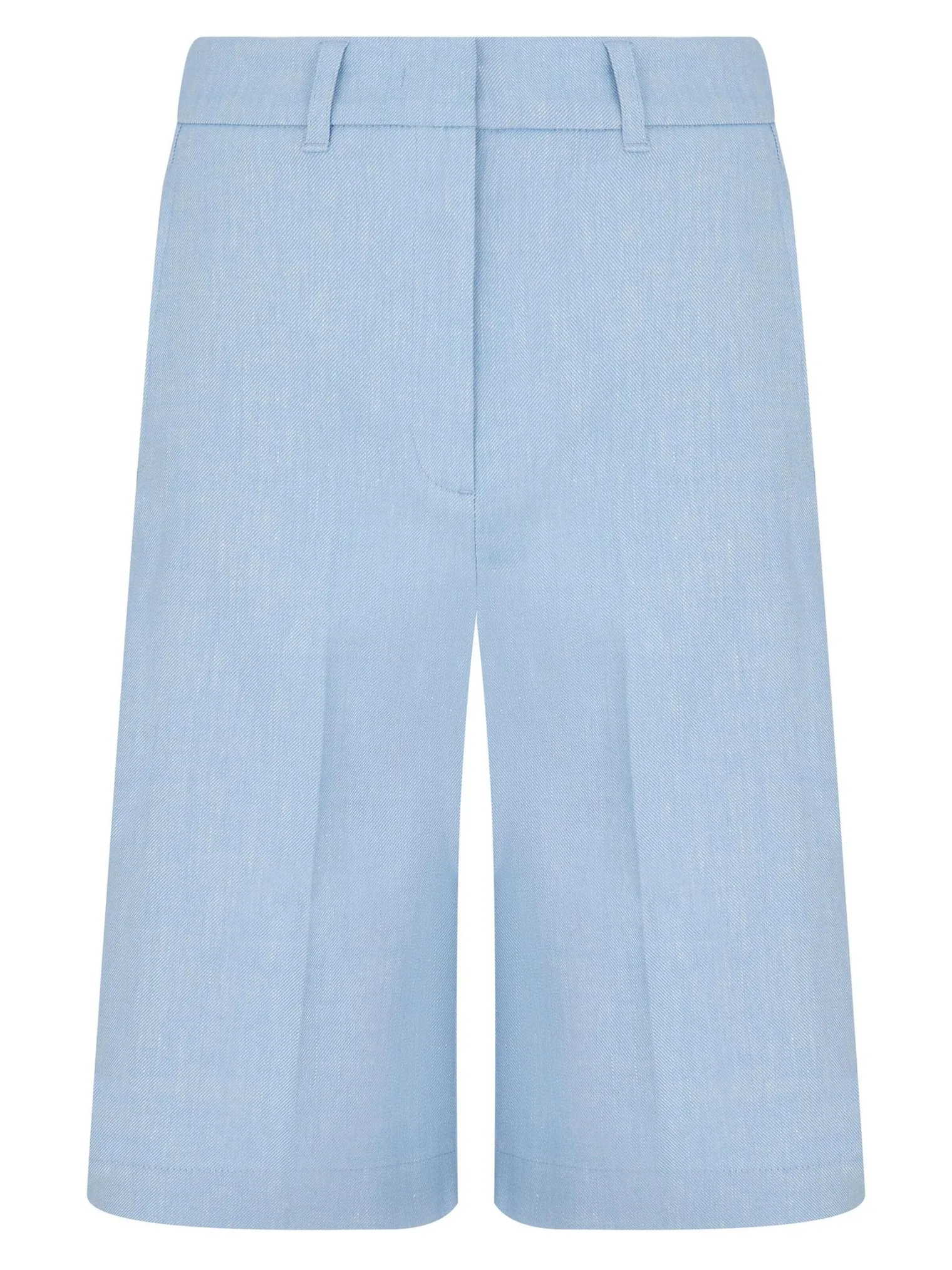 Бермуды изо льна голубого цвета фото 8