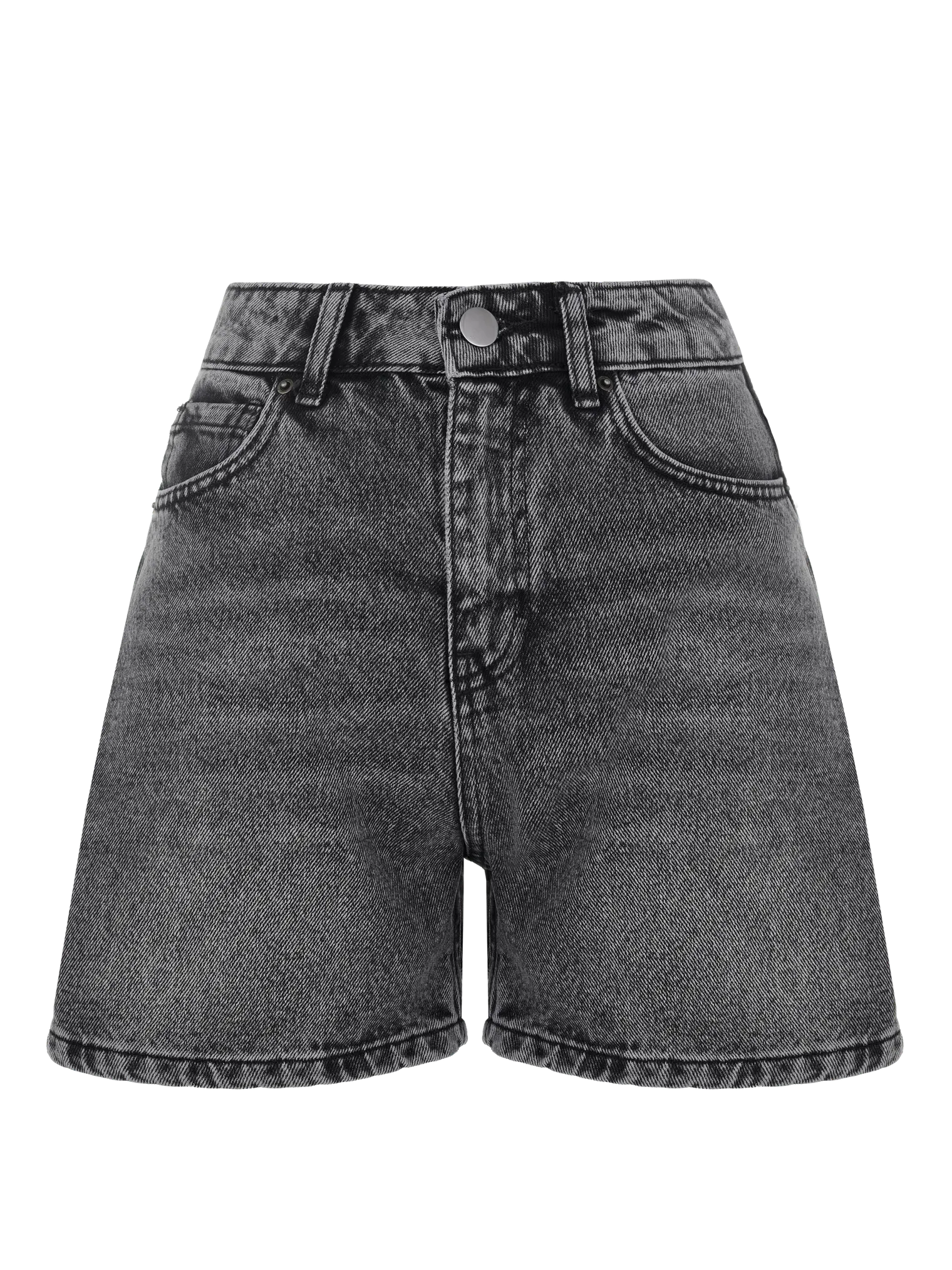 Шорты с завышенной талией в цвете чёрная варка фото 1