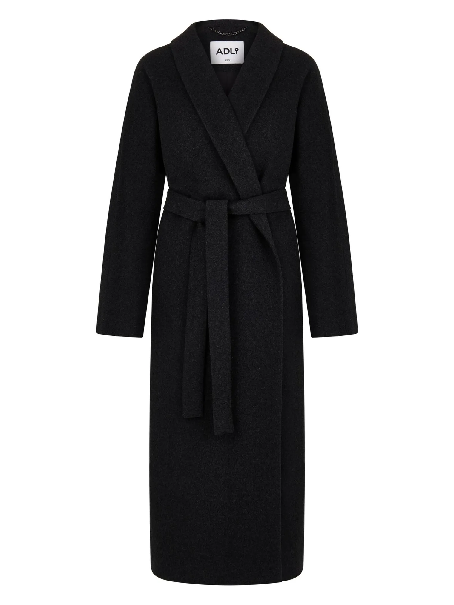 Пальто-халат свободного кроя с цельнокройным рукавом графитового цвета фото 8