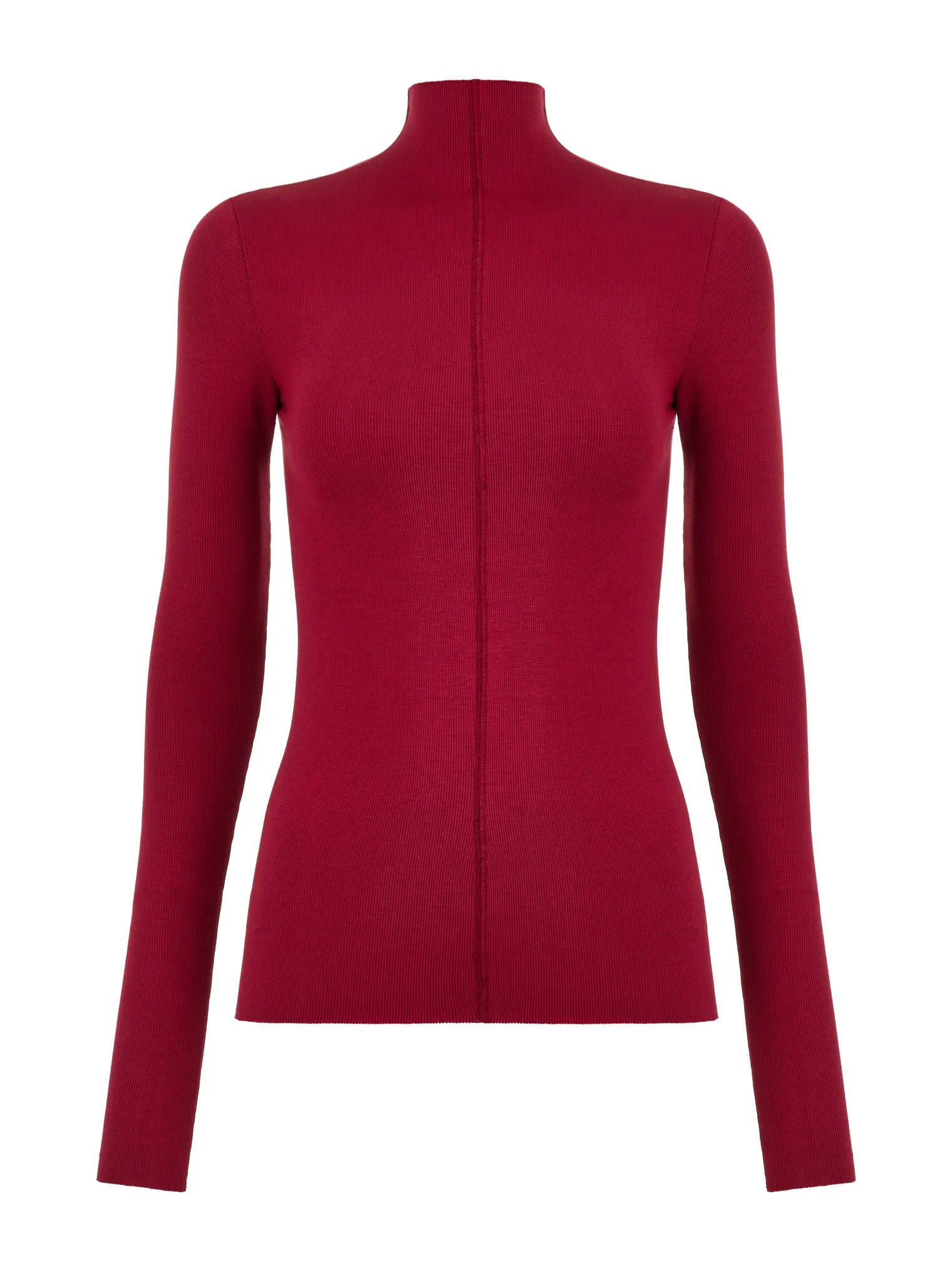 Водолазка в рубчик бордового цвета фото 1