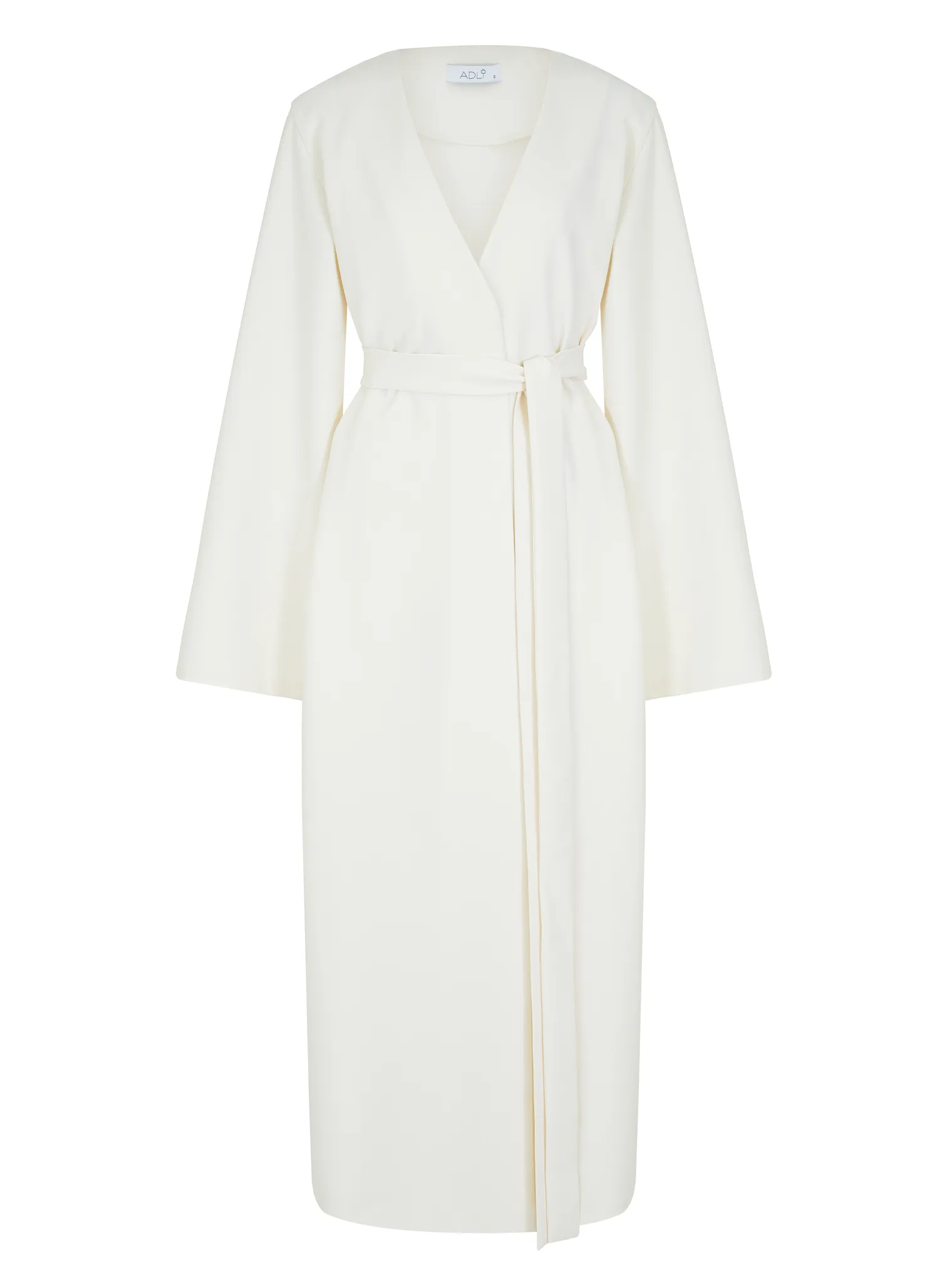 Платье миди с поясом цвета тофу фото 1