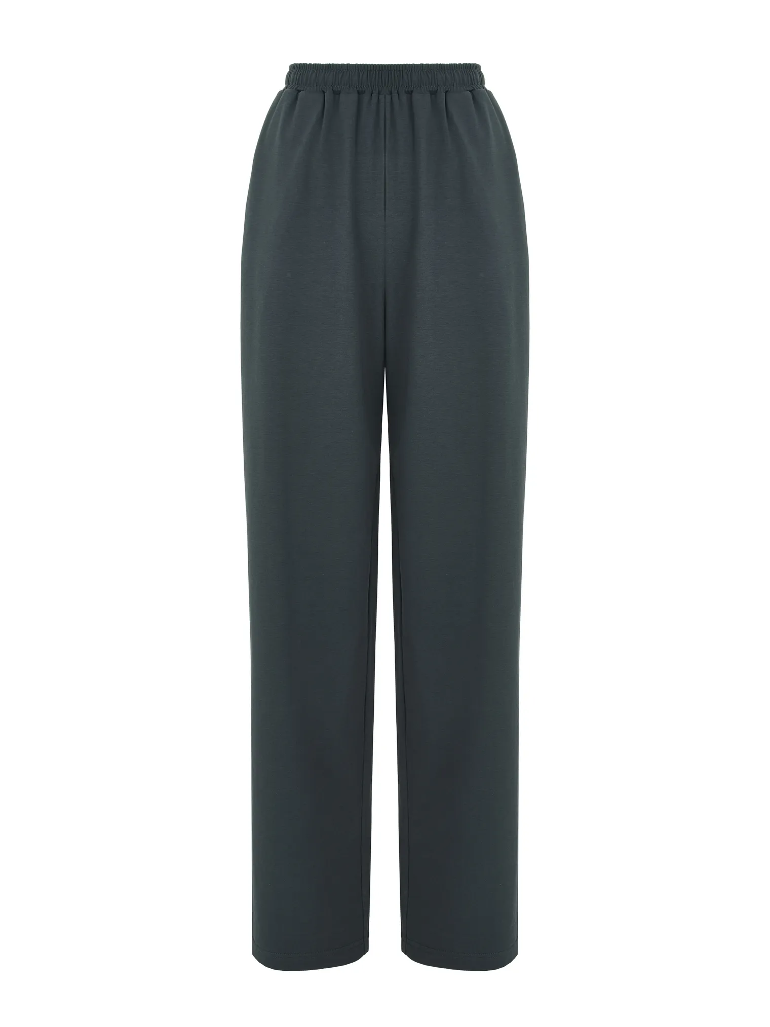 Брюки свободного кроя на резинке дымчатого цвета фото 1