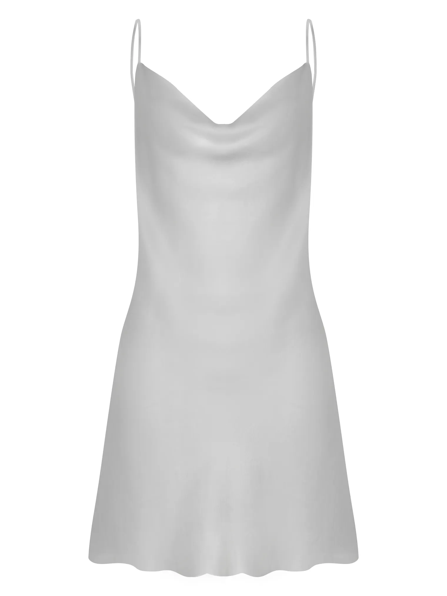 Платье-комбинация мини из струящейся ткани стального цвета фото 9