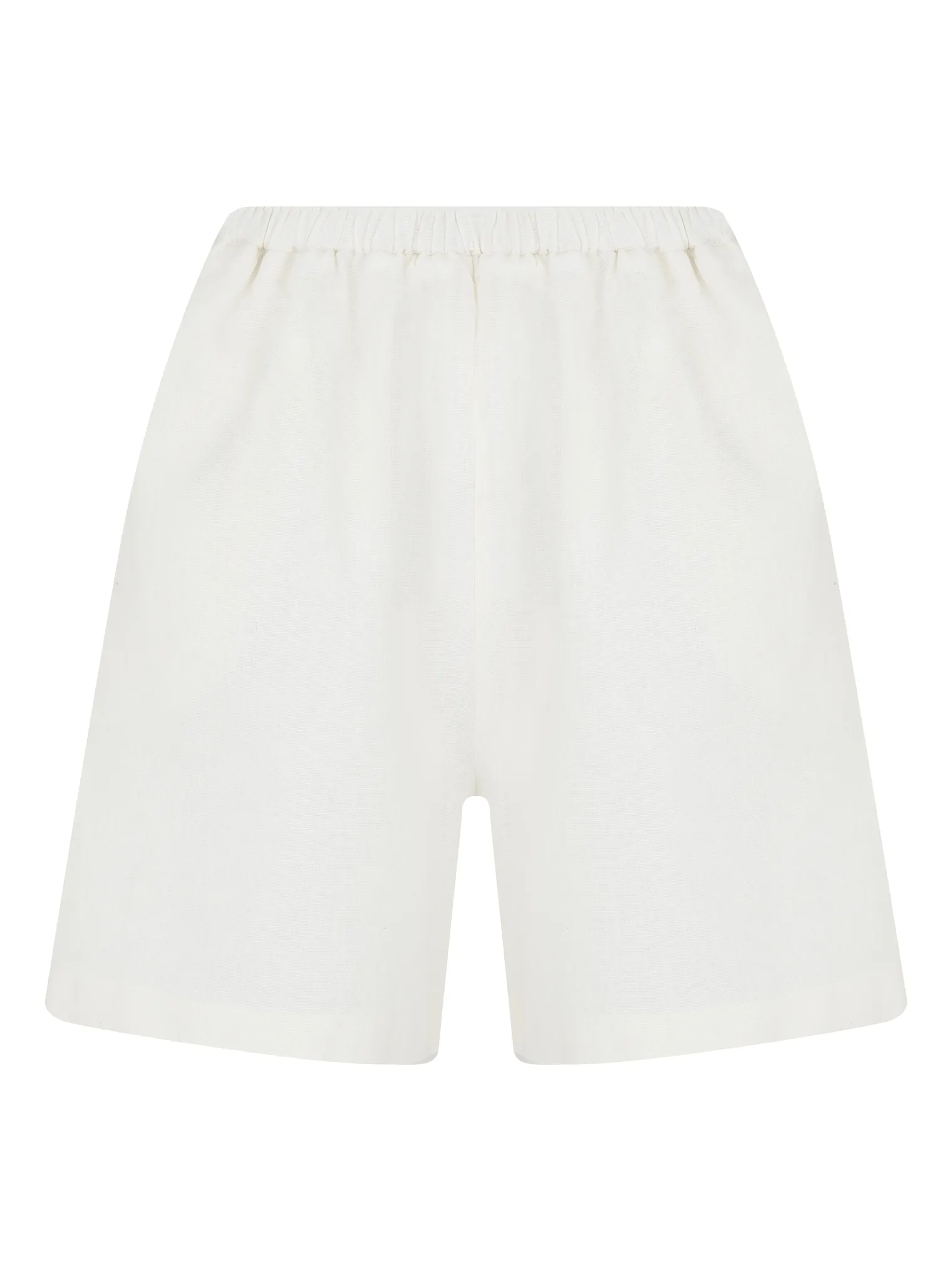 Шорты изо льна цвета тофу фото 8