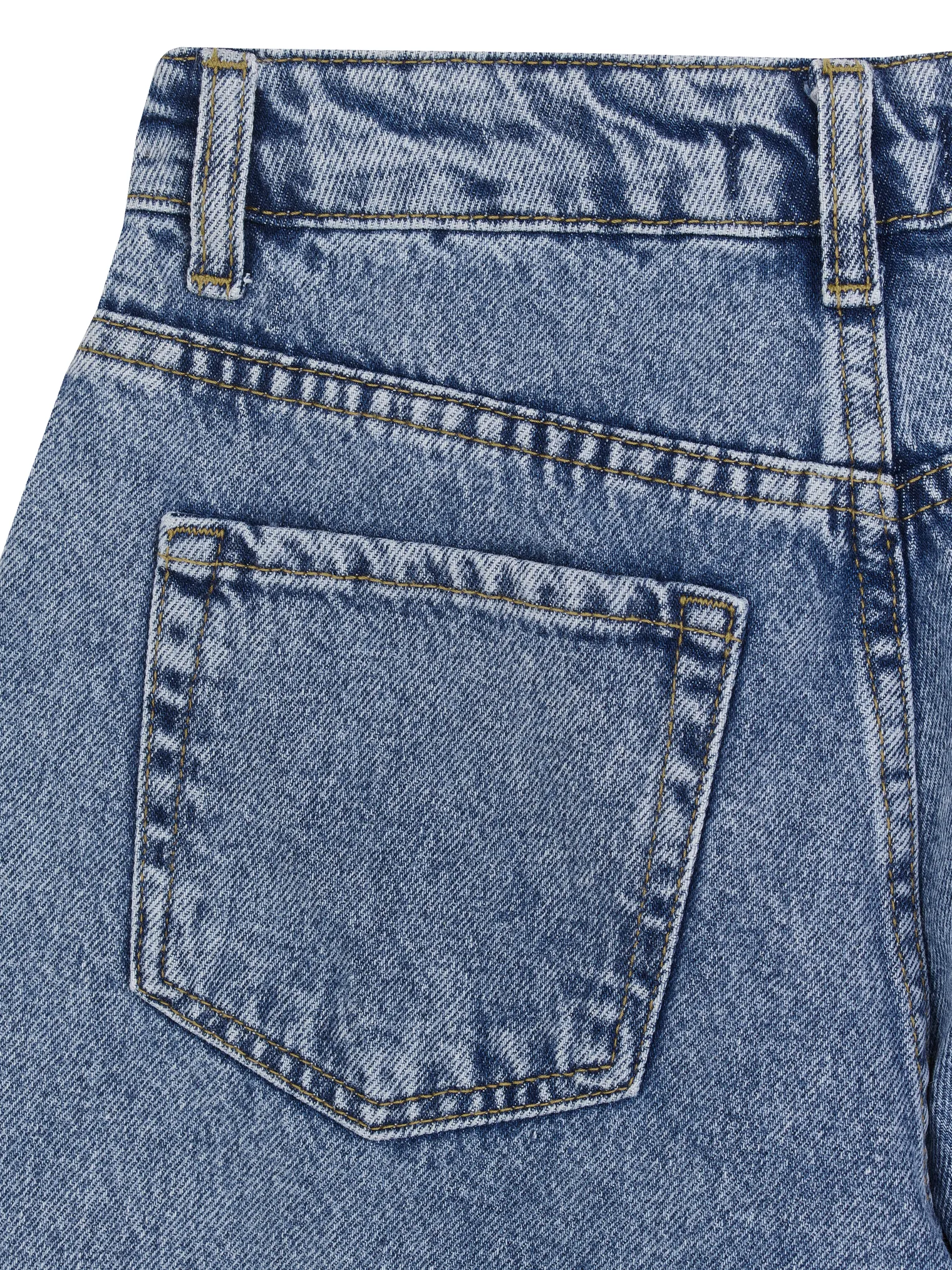 Джинсы широкого кроя с завышенной талией голубого цвета фото 2