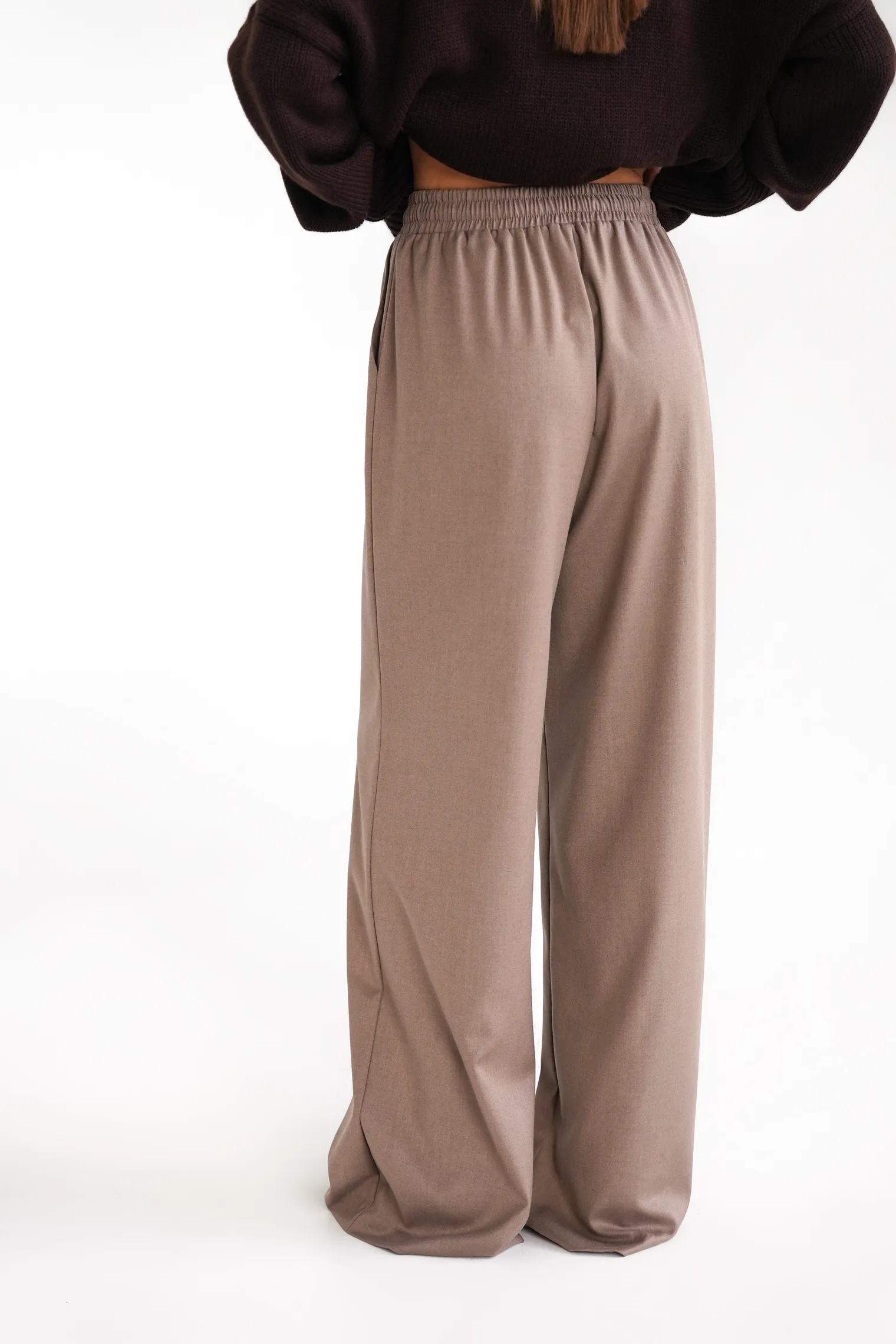 Брюки прямого кроя с карманами цвета мускатный орех фото 4