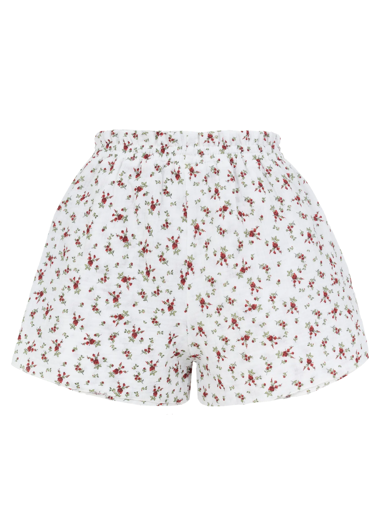 Костюм из муслина: рубашка, шорты в цвете красный бук на айвори фото 2