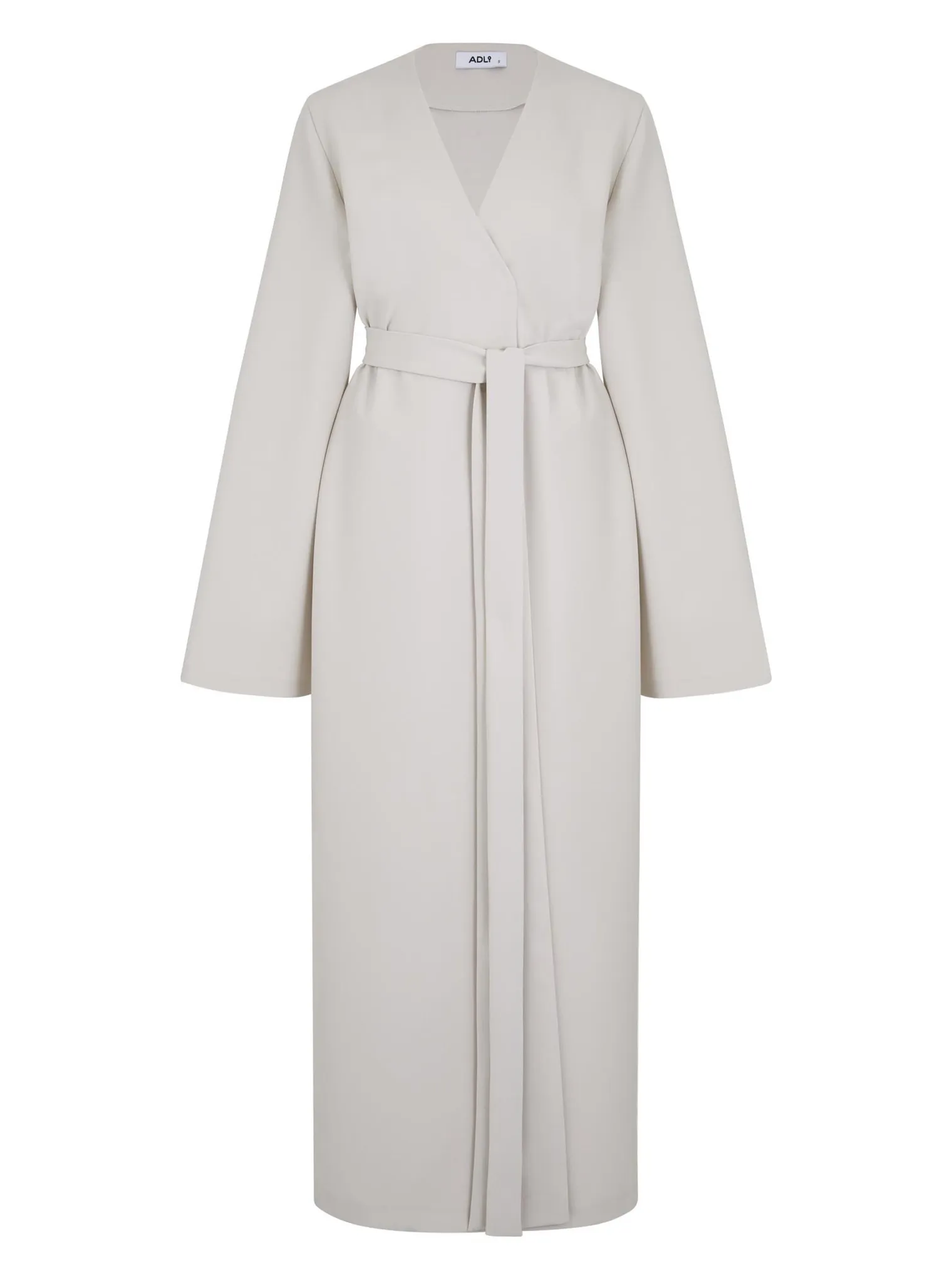 Платье миди с поясом цвета айвори фото 1