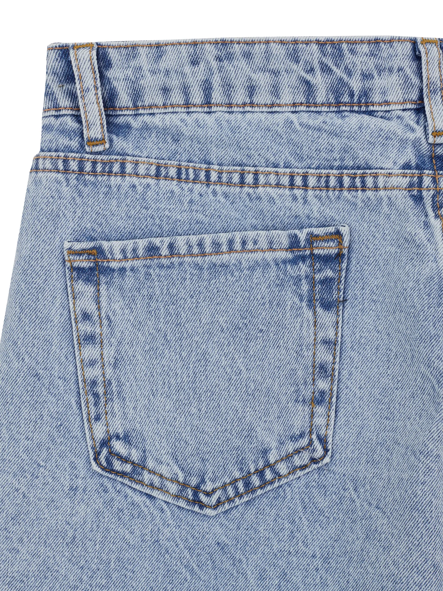 Шорты джинсовые с завышенной талией укороченные цвета голубая варка фото 2