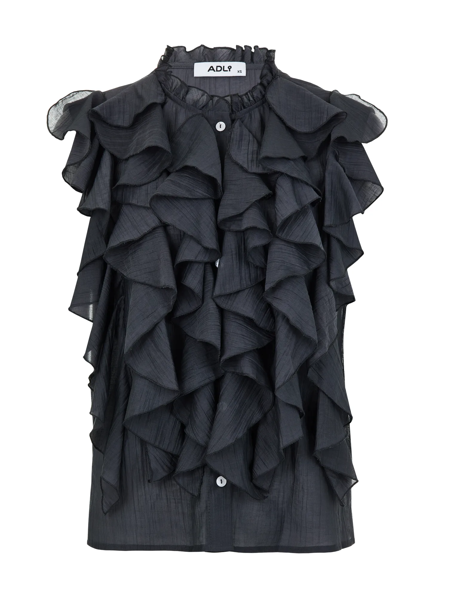 Блуза из жатой ткани графитового цвета фото 8