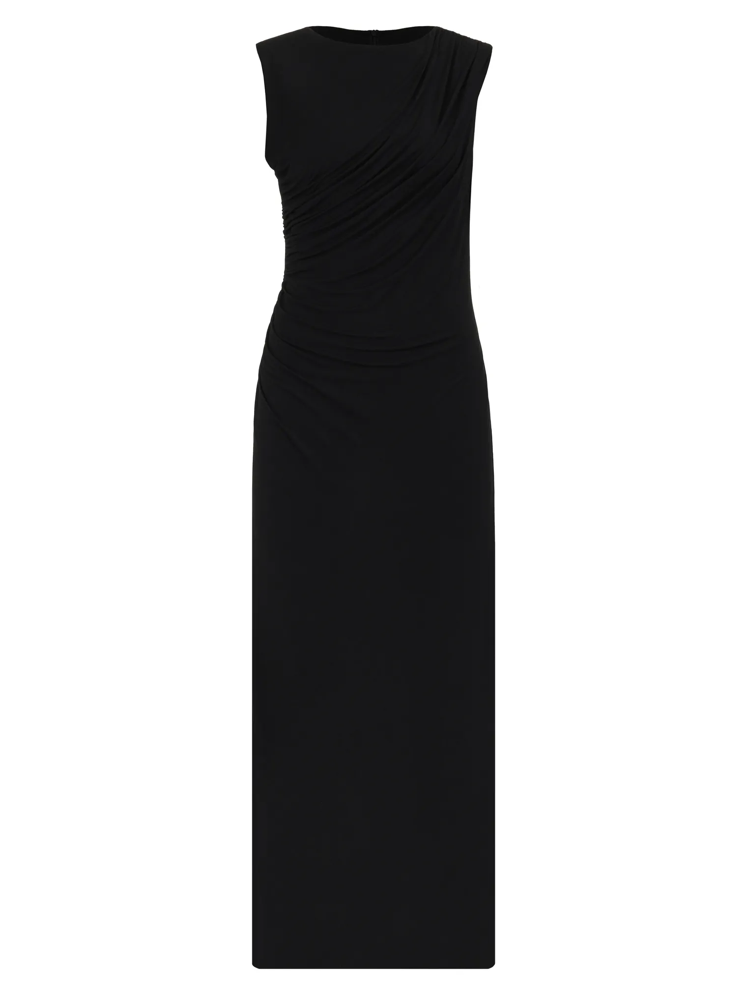 Платье макси со складками чёрного цвета фото 8