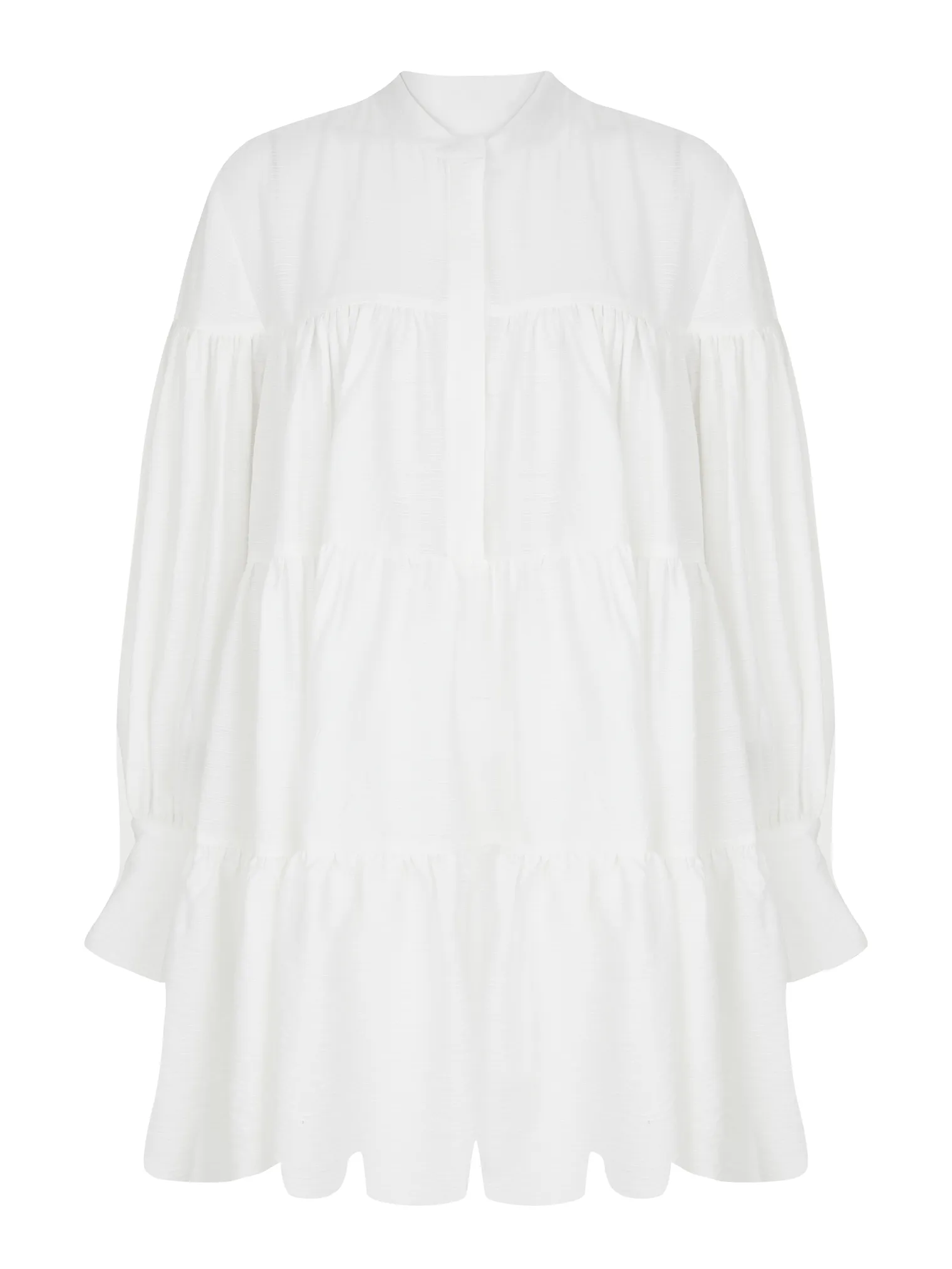 Платье свободного кроя ярусное цвета тофу фото 9